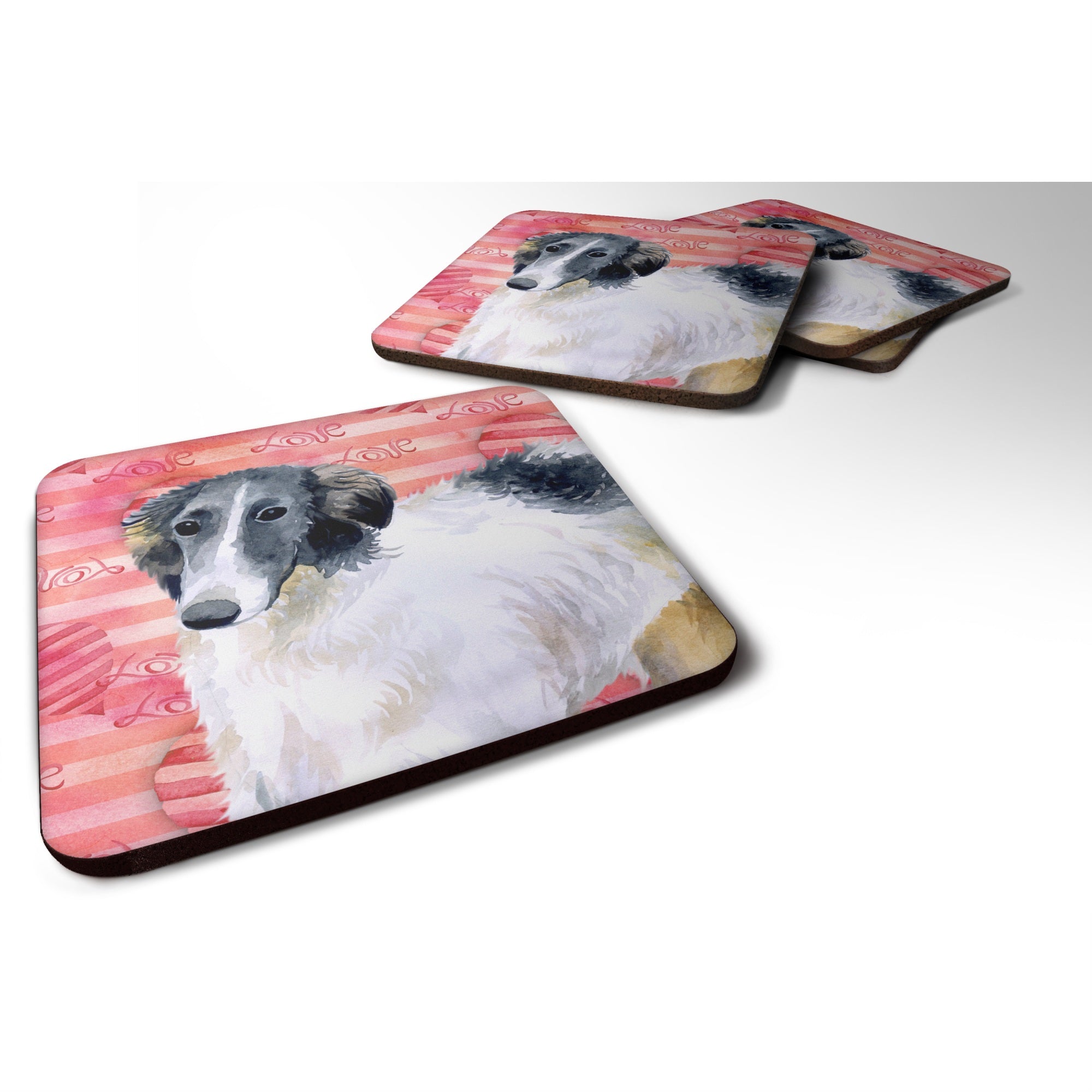 'Caroline'S Treasures Borzoi Love Decorative Coasters, Multicolor''