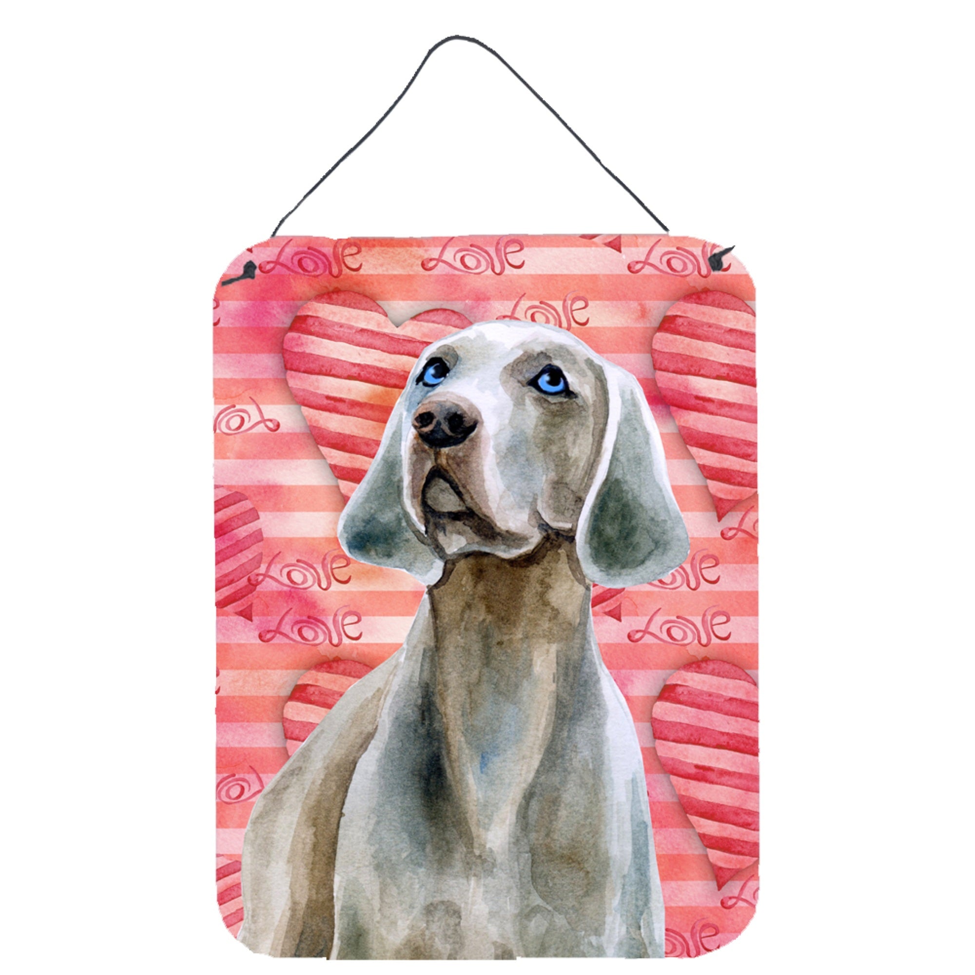 'Caroline'S Treasures Weimaraner Love Metal Print, 16'''' X 12'''', Multicolor''