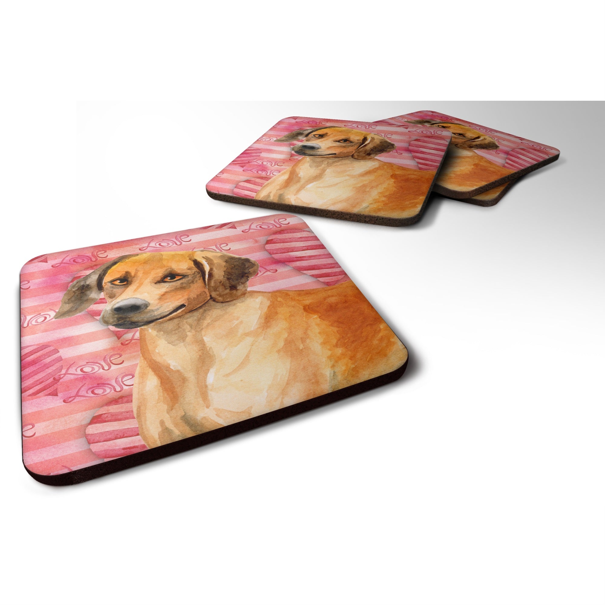 'Caroline'S Treasures Rhodesian Ridgeback Love Decorative Coasters, Multicolor''