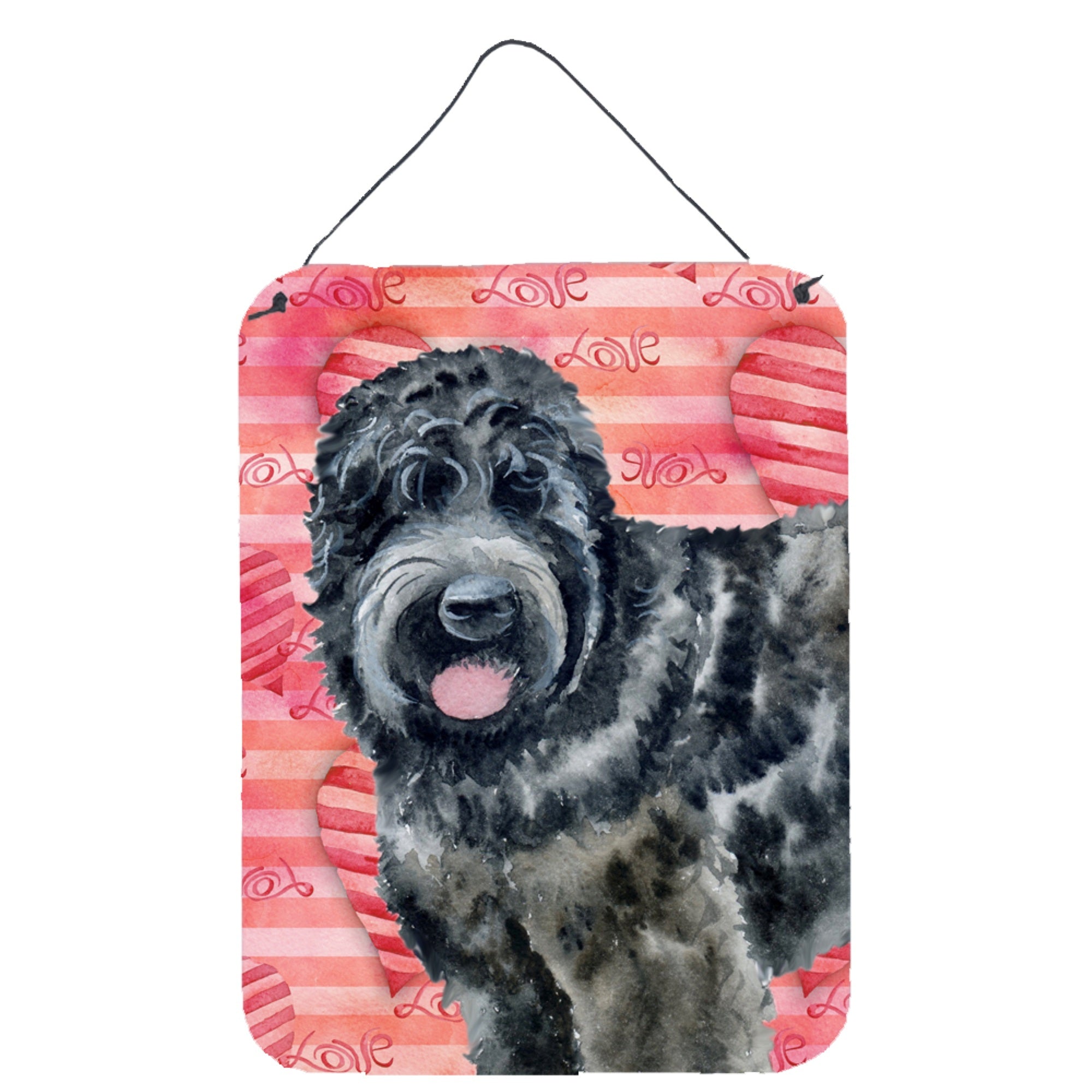 'Caroline'S Treasures Black Russian Terrier Love Metal Print, 16'''' X 12'''', Multicolor''