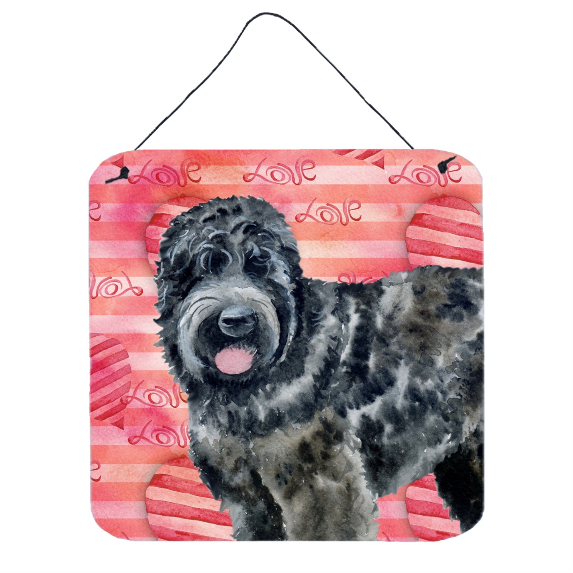 'Caroline'S Treasures Black Russian Terrier Metal Print, 6H X 6W, Love Is A Dog''