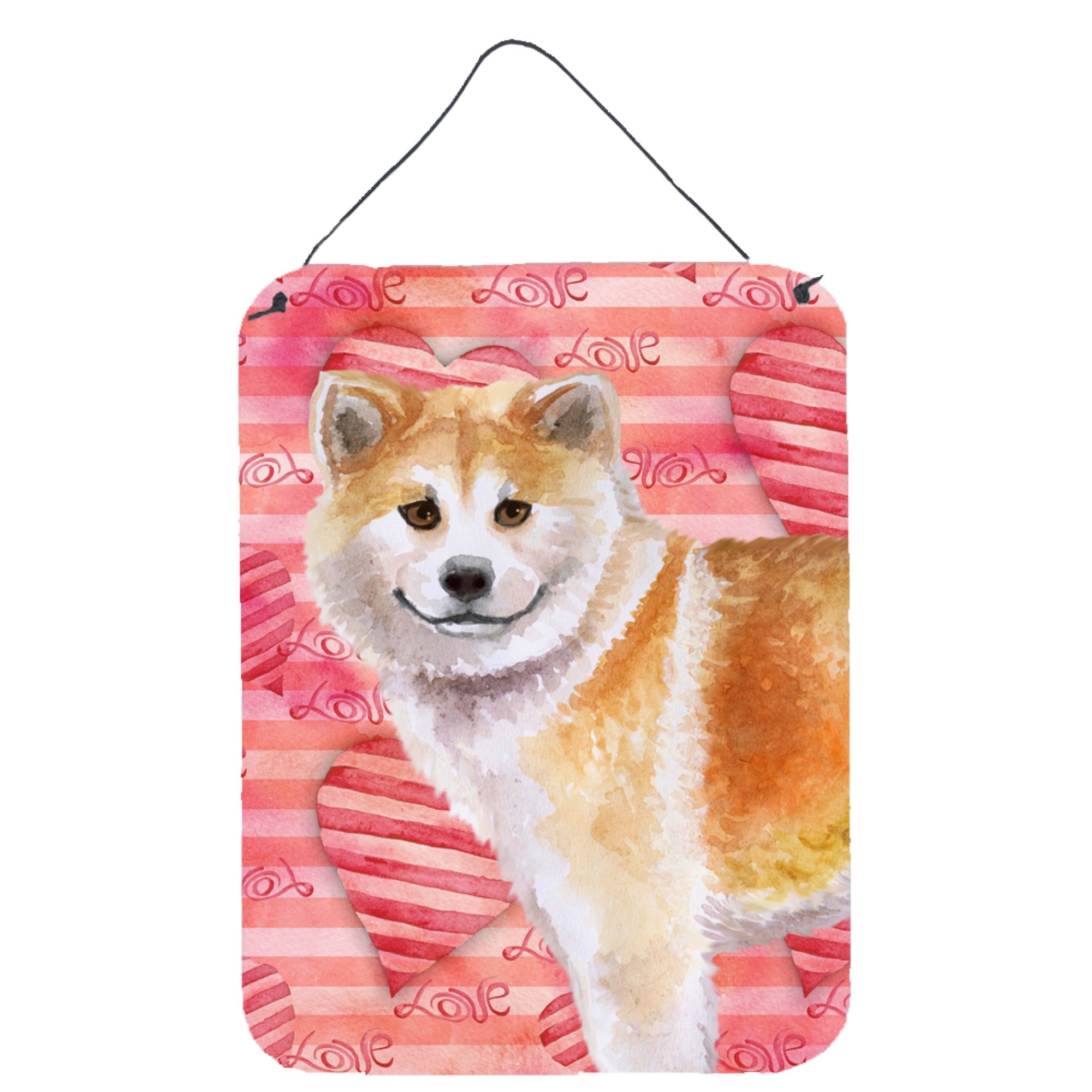 'Caroline'S Treasures Shiba Inu Love Metal Print, 16'''' X 12'''', Multicolor''