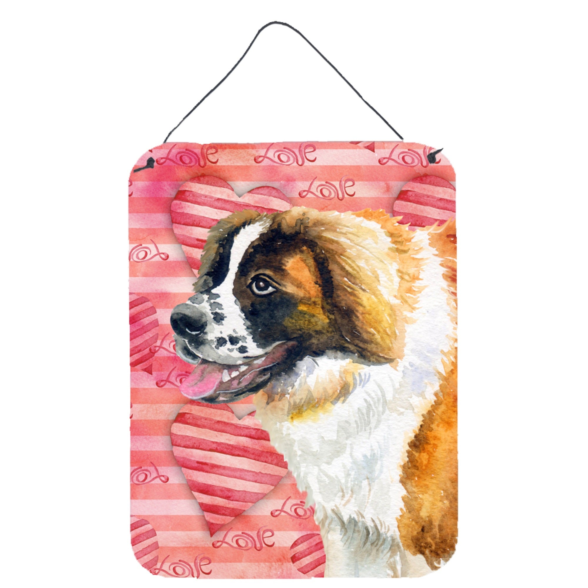 'Caroline'S Treasures Saint Bernard Love Metal Print, 16'''' X 12'''', Multicolor''