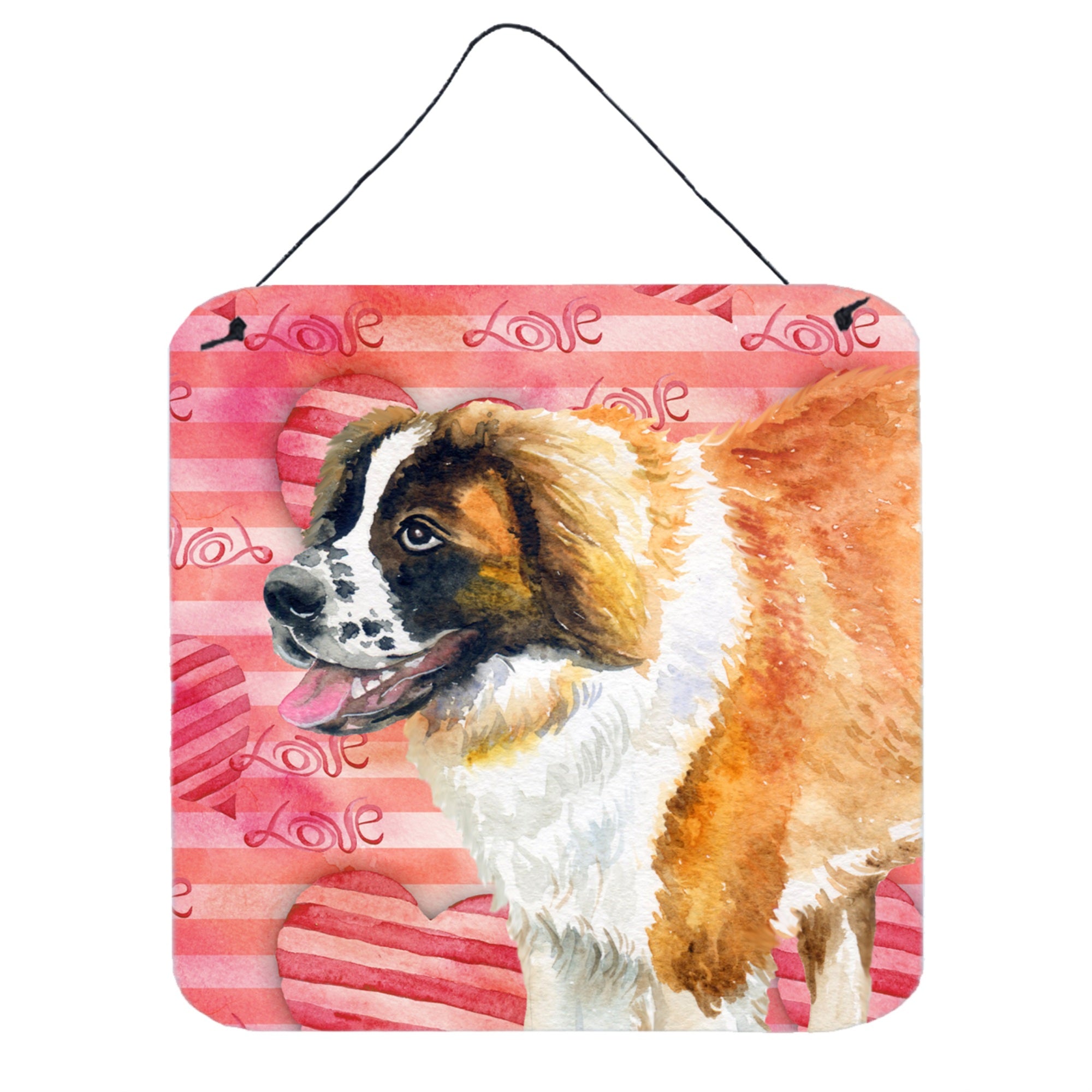'Caroline'S Treasures Saint Bernard Metal Print, 6H X 6W, Love Is A Dog''