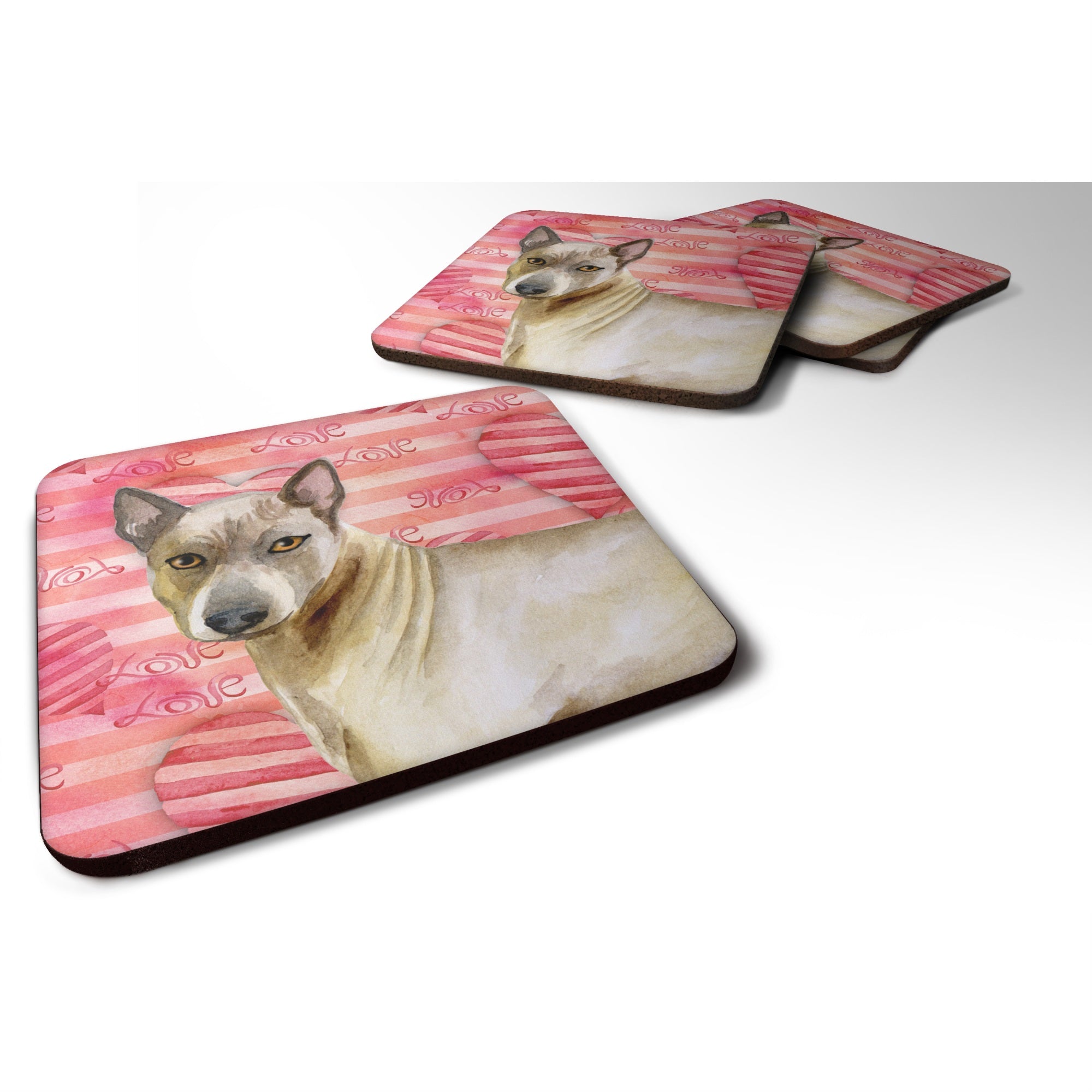 'Caroline'S Treasures Thai Ridgeback Love Decorative Coasters, Multicolor''