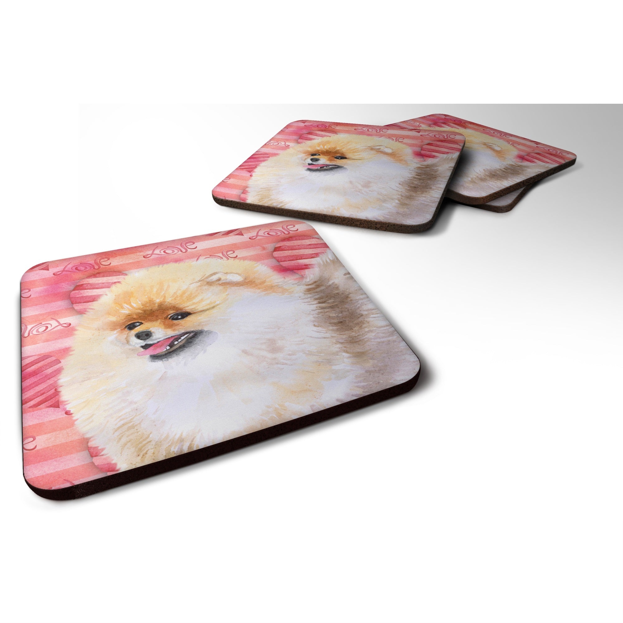 'Caroline'S Treasures Pomeranian Love Decorative Coasters, Multicolor''