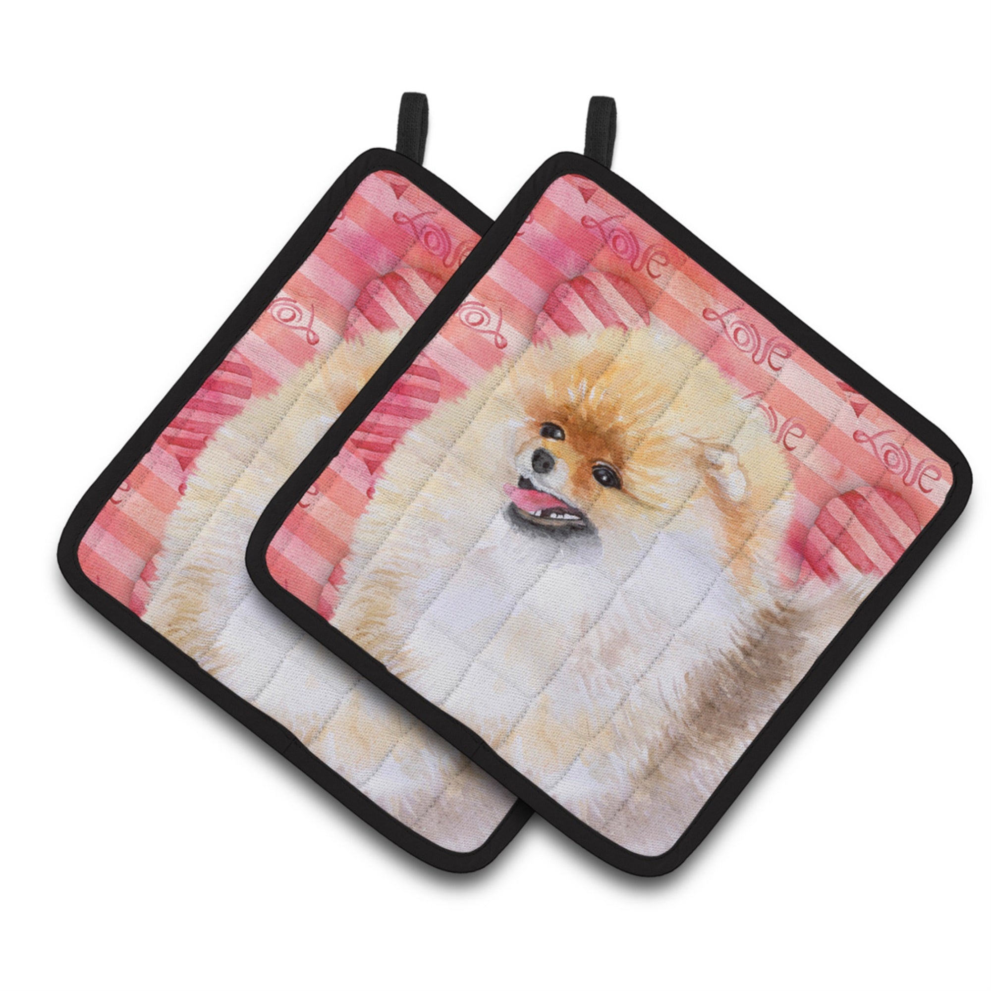 'Caroline'S Treasures Pomeranian Decorated Pot Holder, 7.5H X 7.5W, Love Is A Dog''