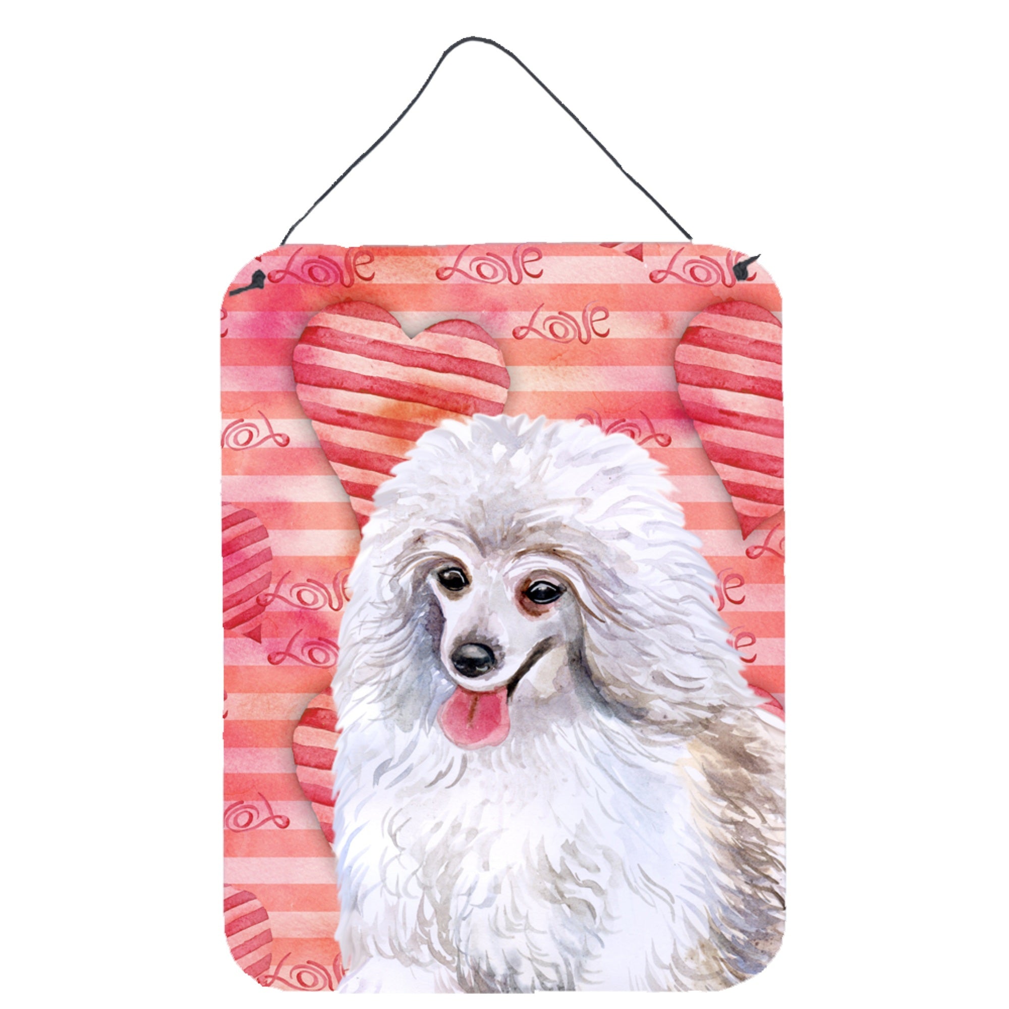'Caroline'S Treasures Medium White Poodle Love Metal Print, 16'''' X 12'''', Multicolor''