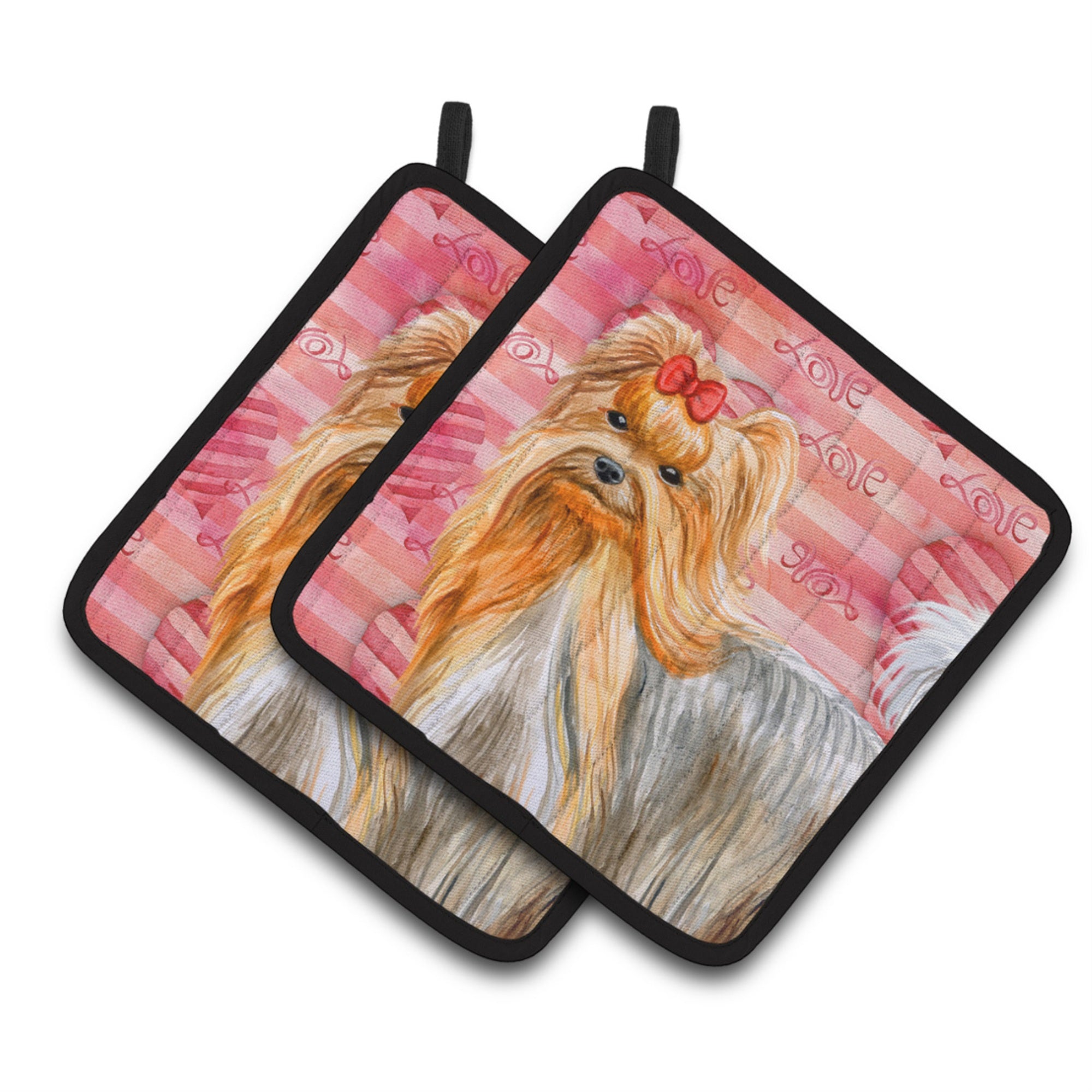 'Caroline'S Treasures Yorkshire Terrier Decorated Pot Holder, 7.5H X 7.5W, Love Is A Dog''