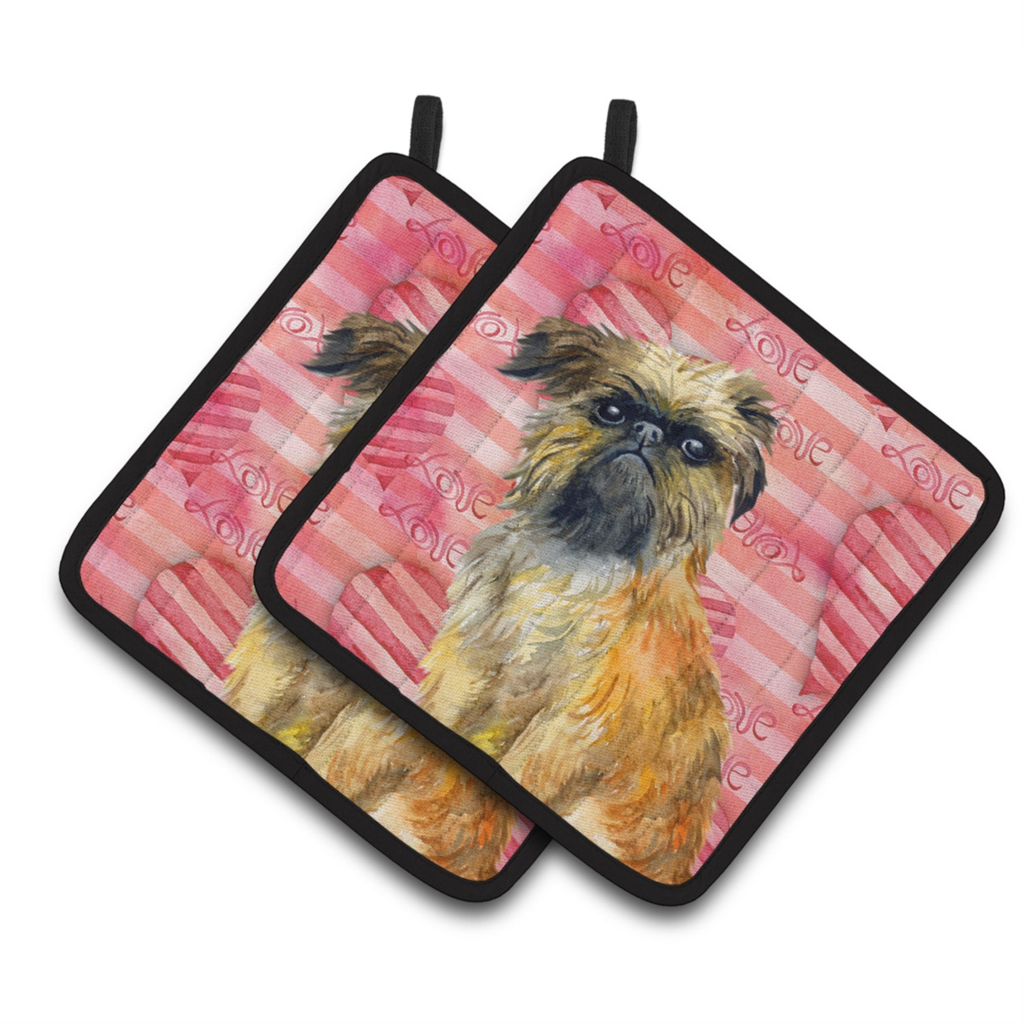'Caroline'S Treasures Brussels Griffon Decorated Pot Holder, 7.5H X 7.5W, Love Is A Dog''