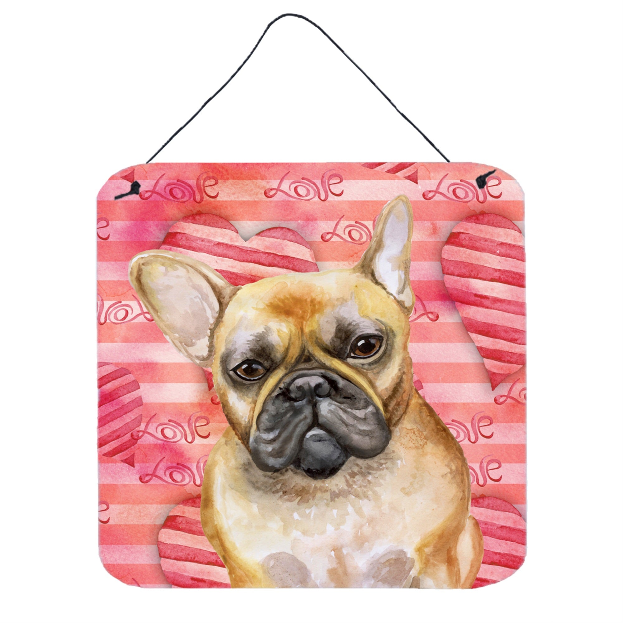 'Caroline'S Treasures French Bulldog Metal Print, 6H X 6W, Love Is A Dog''