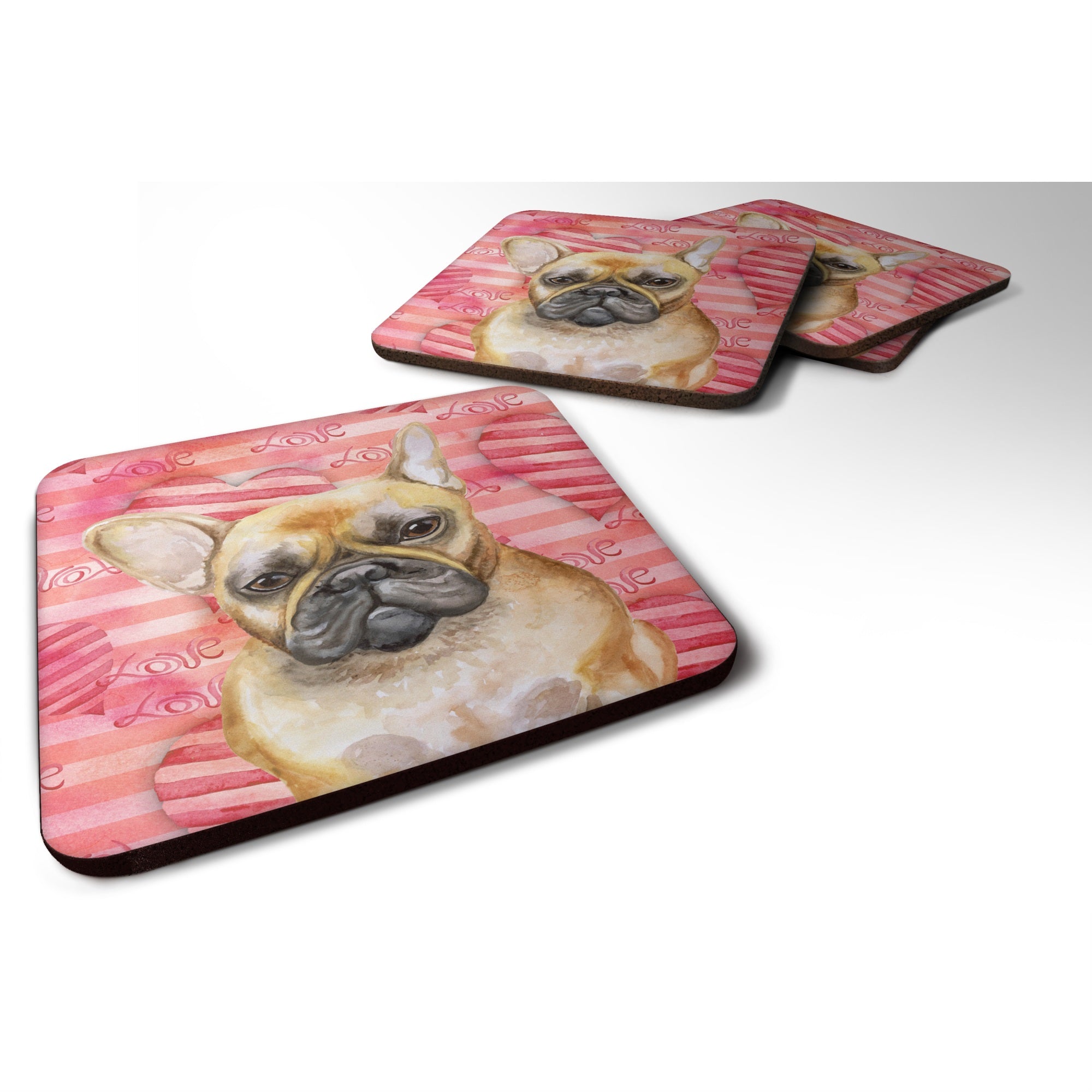 'Caroline'S Treasures French Bulldog Love Decorative Coasters, Multicolor''