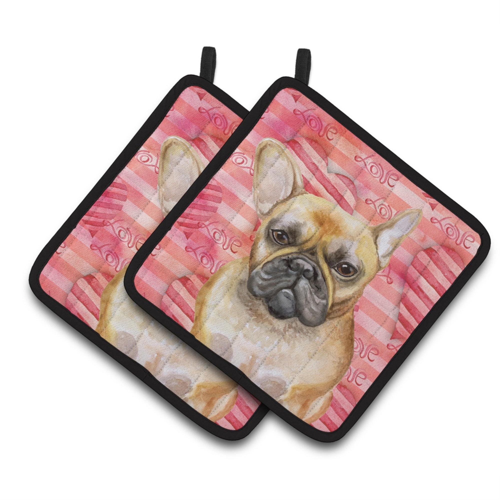'Caroline'S Treasures French Bulldog Decorated Pot Holder, 7.5H X 7.5W, Love Is A Dog''