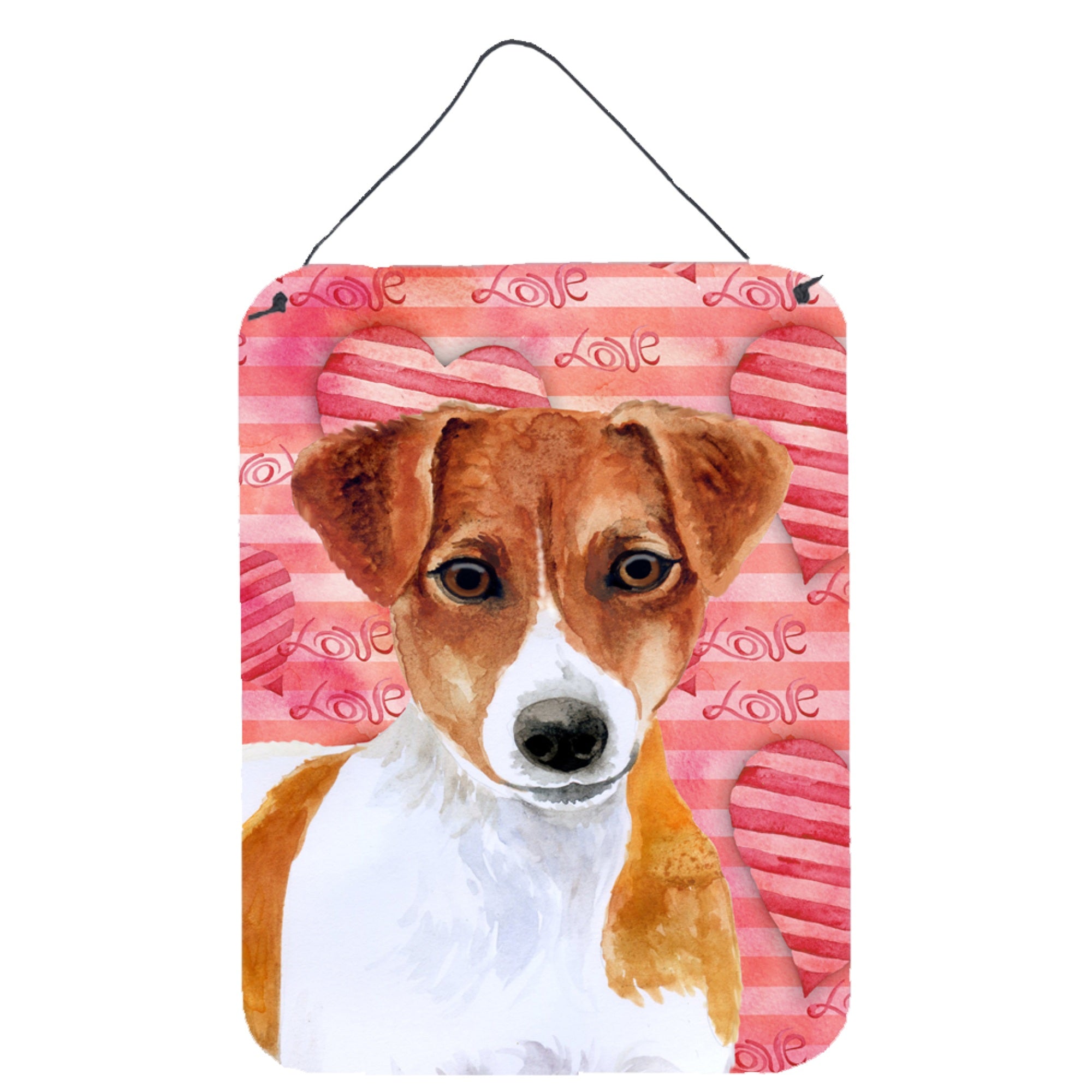 'Caroline'S Treasures Jack Russell Terrier Love Metal Print, 16'''' X 12'''', Multicolor''