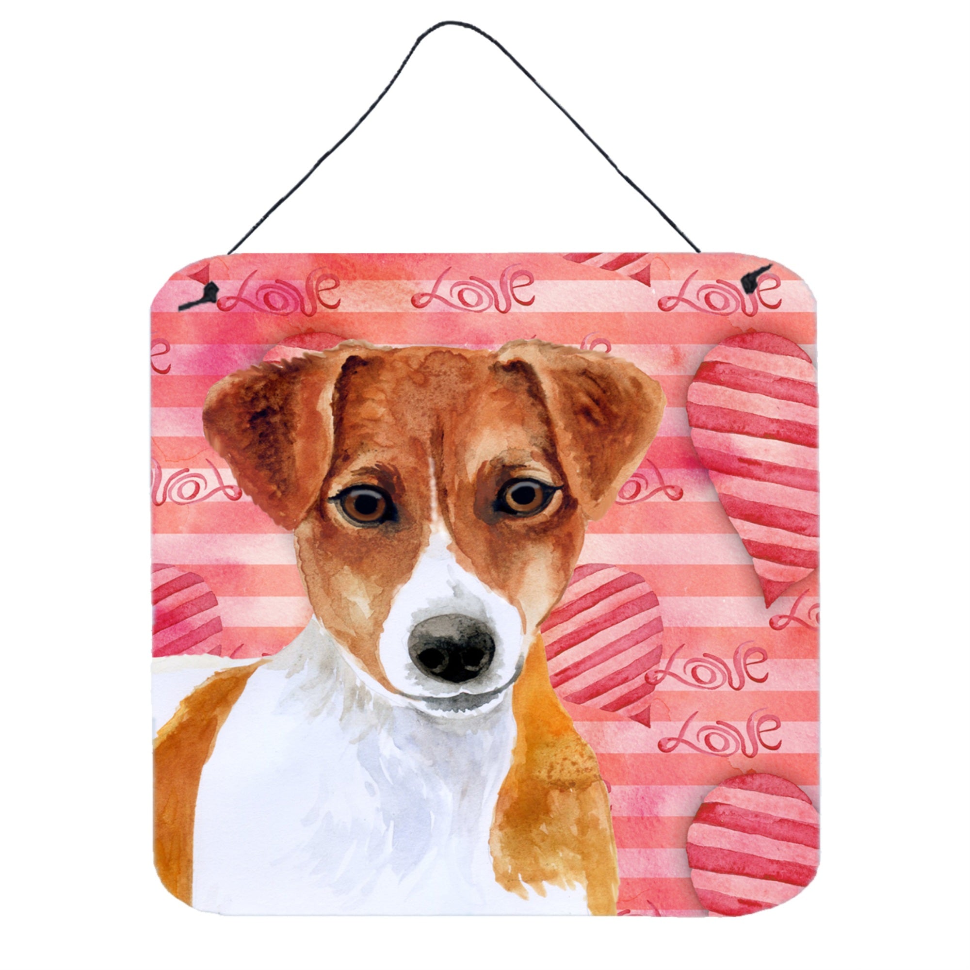 'Caroline'S Treasures Jack Russell Terrier Metal Print, 6H X 6W, Love Is A Dog''