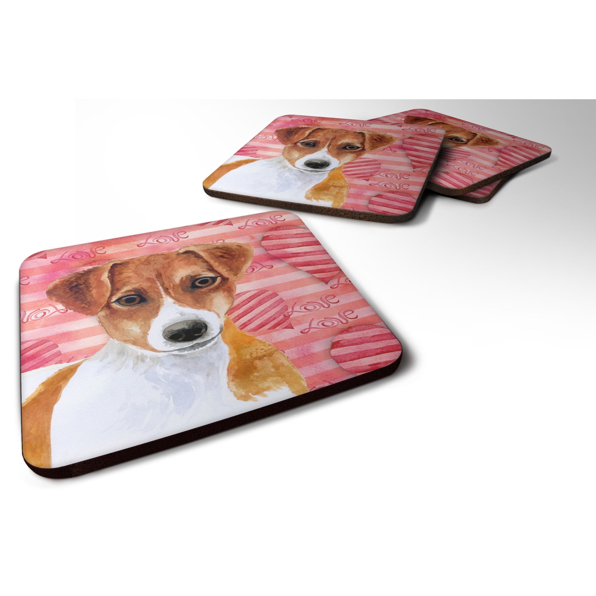 'Caroline'S Treasures Jack Russell Terrier Love Decorative Coasters, Multicolor''
