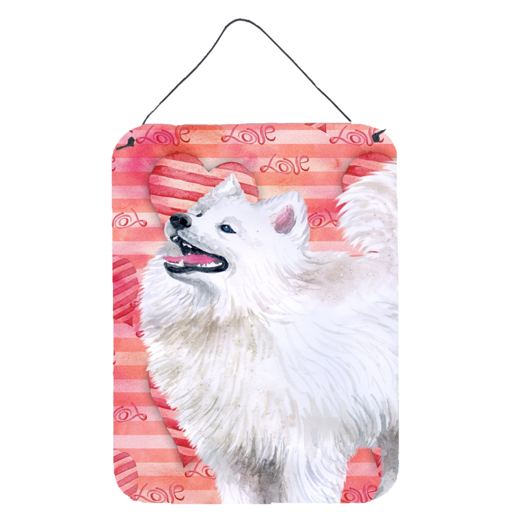 'Caroline'S Treasures Samoyed Love Metal Print, 16'''' X 12'''', Multicolor''