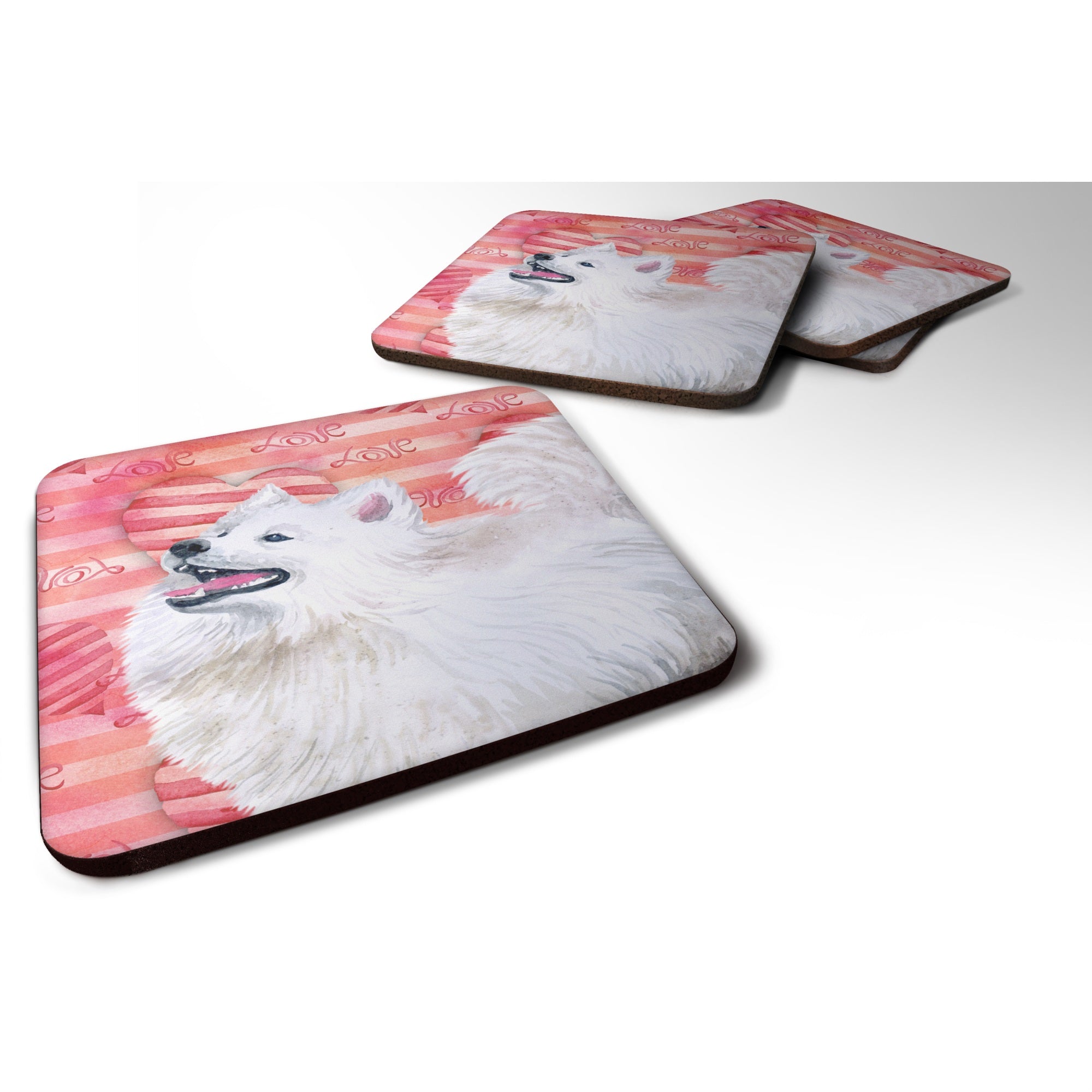'Caroline'S Treasures Samoyed Love Decorative Coasters, Multicolor''