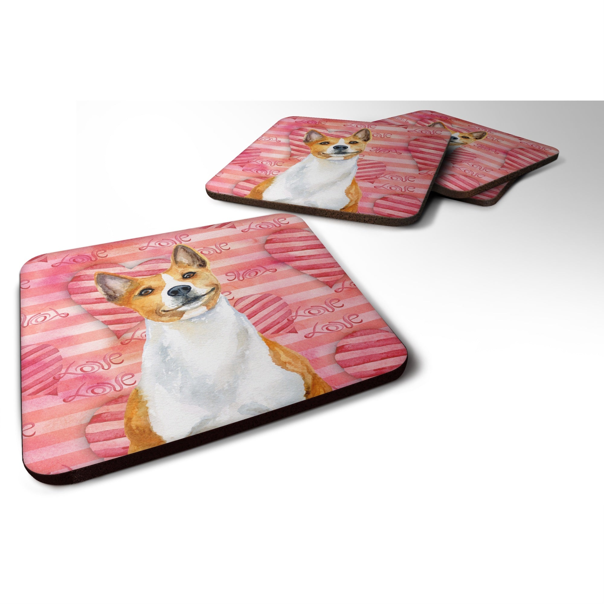 'Caroline'S Treasures Basenji Love Decorative Coasters, Multicolor''