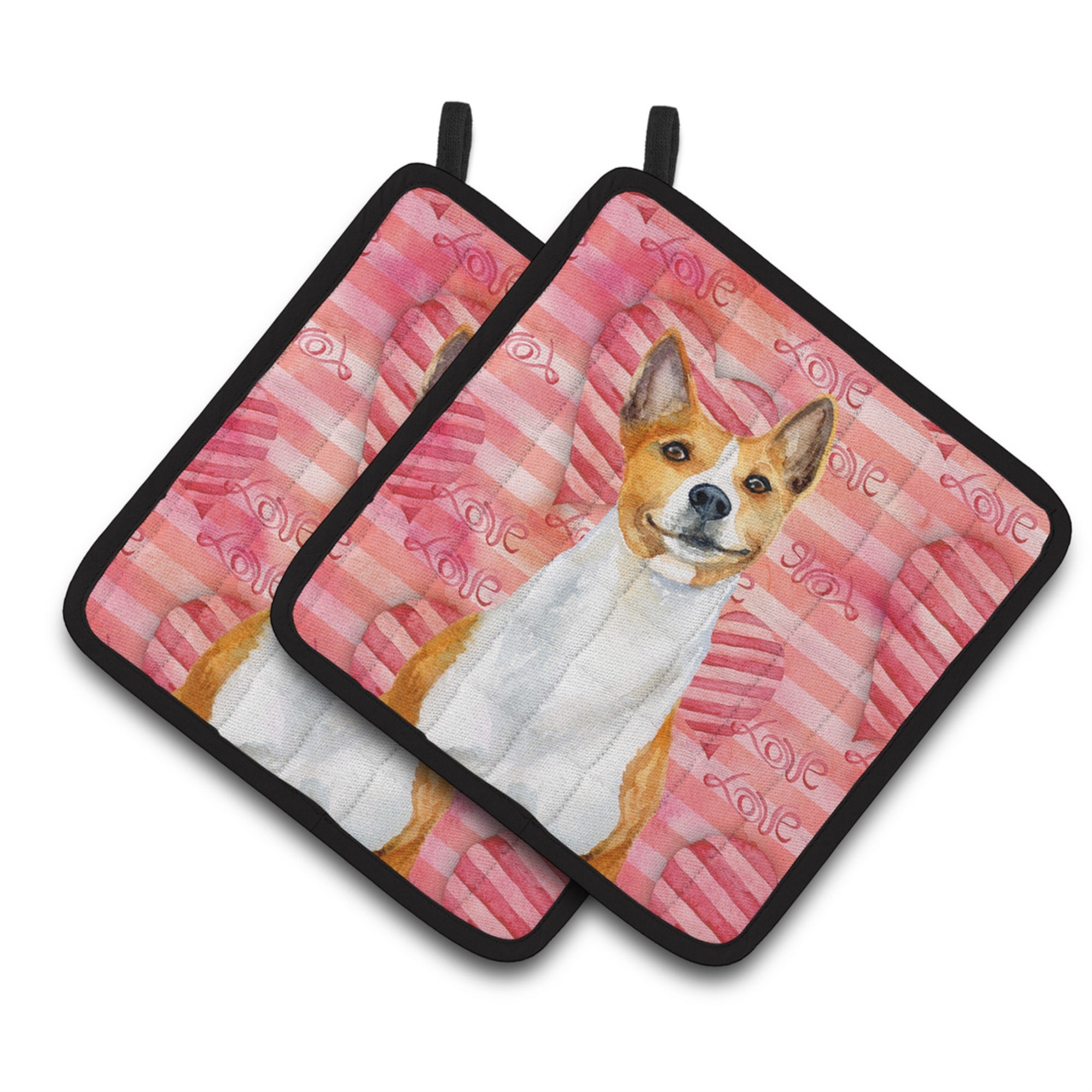 'Caroline'S Treasures Basenji Decorated Pot Holder, 7.5H X 7.5W, Love Is A Dog''
