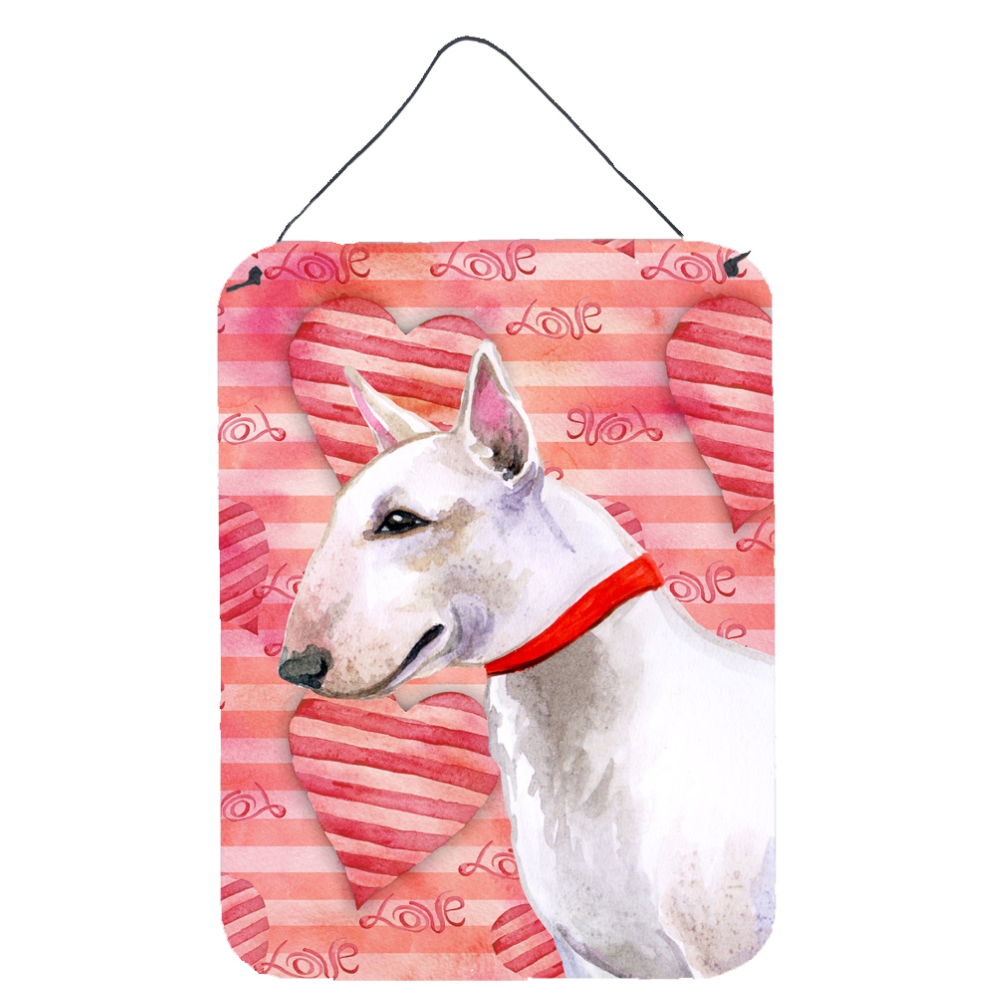 'Caroline'S Treasures Bull Terrier Love Metal Print, 16'''' X 12'''', Multicolor''