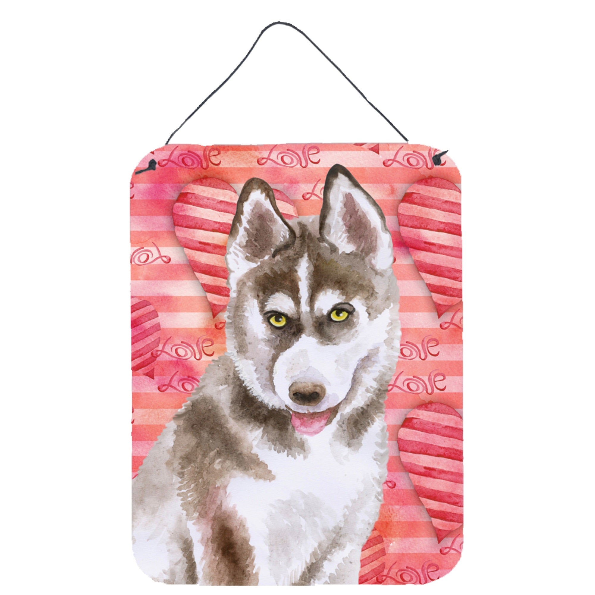 'Caroline'S Treasures Siberian Husky Grey Love Metal Print, 16'''' X 12'''', Multicolor''