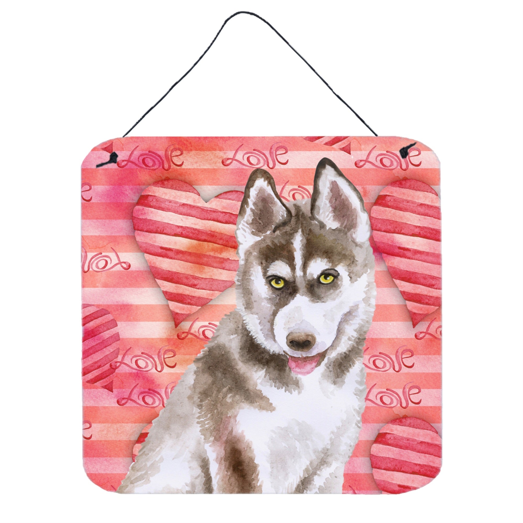 'Caroline'S Treasures Siberian Husky Grey Metal Print, 6H X 6W, Love Is A Dog''