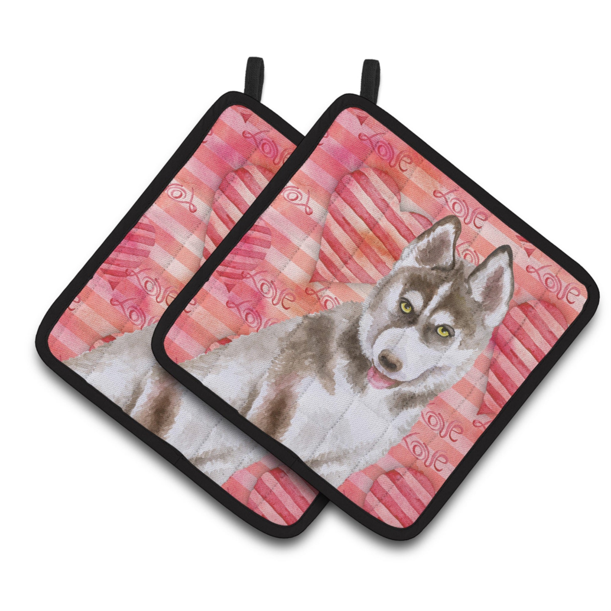 'Caroline'S Treasures Siberian Husky Grey Decorated Pot Holder, 7.5H X 7.5W, Love Is A Dog''