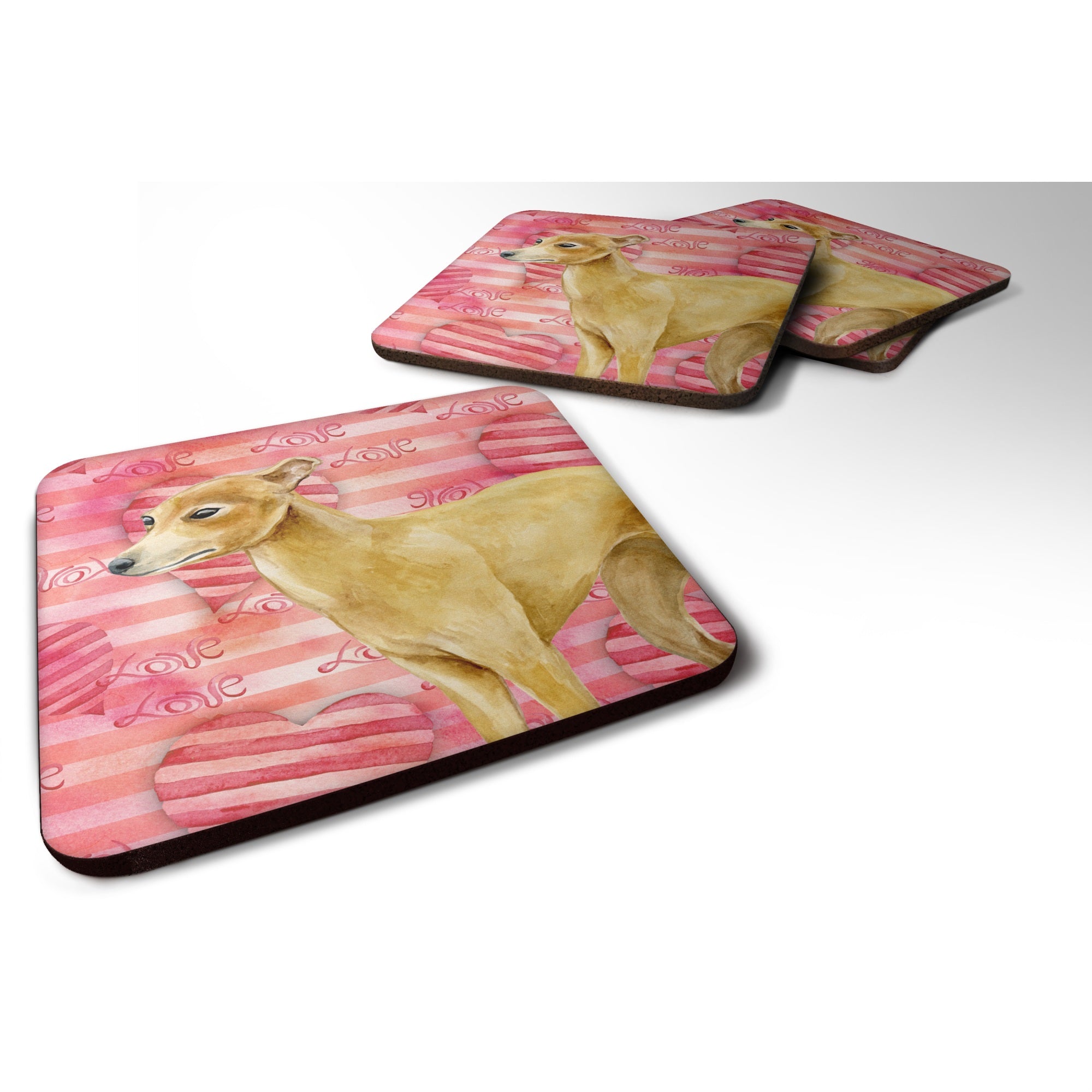 'Caroline'S Treasures Italian Greyhound Love Decorative Coasters, Multicolor''