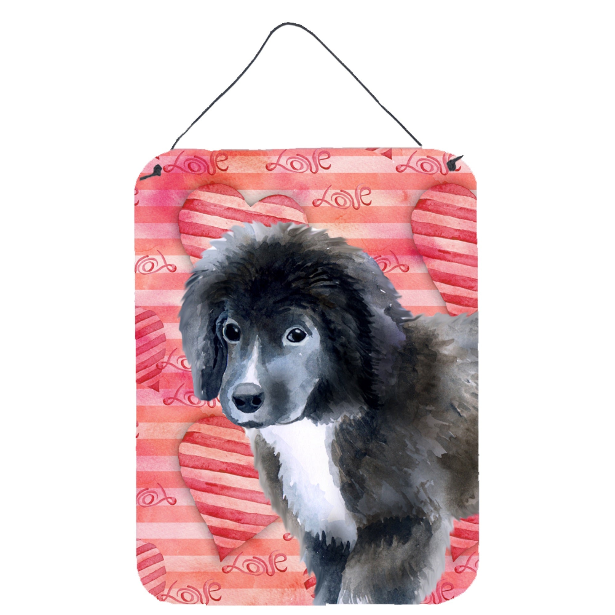 'Caroline'S Treasures Newfoundland Puppy Love Metal Print, 16'''' X 12'''', Multicolor''