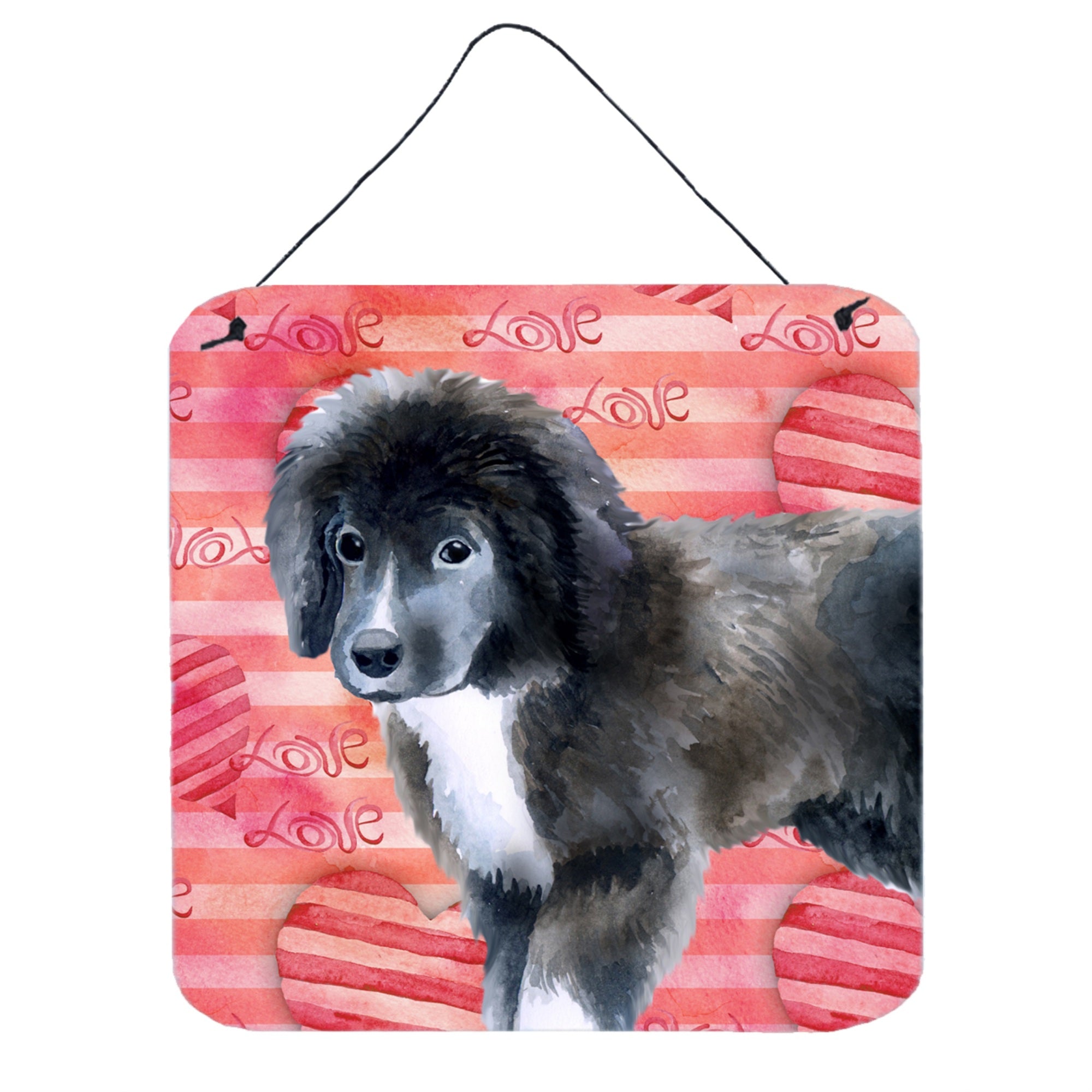 'Caroline'S Treasures Newfoundland Puppy Metal Print, 6H X 6W, Love Is A Dog''