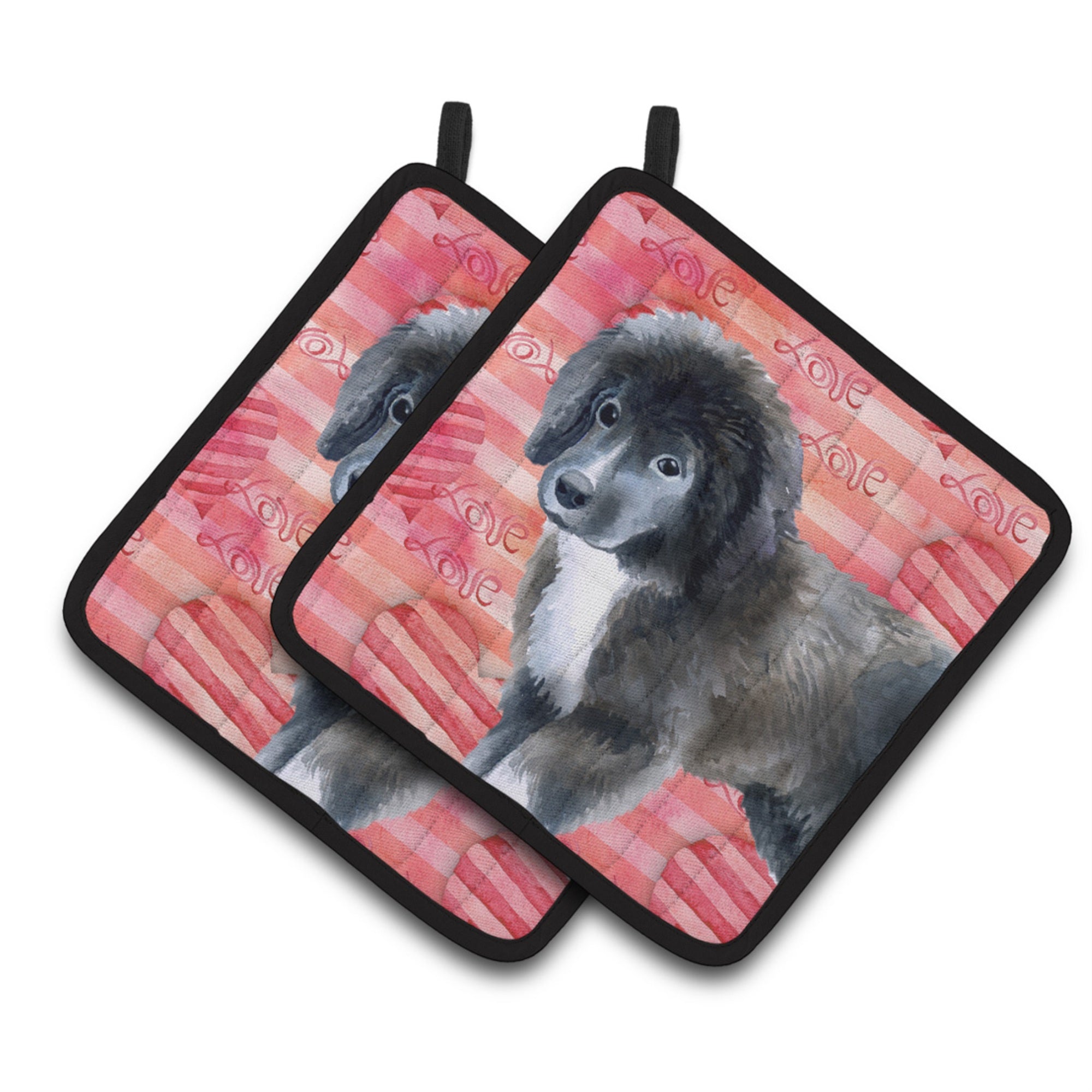 'Caroline'S Treasures Newfoundland Puppy Decorated Pot Holder, 7.5H X 7.5W, Love Is A Dog''