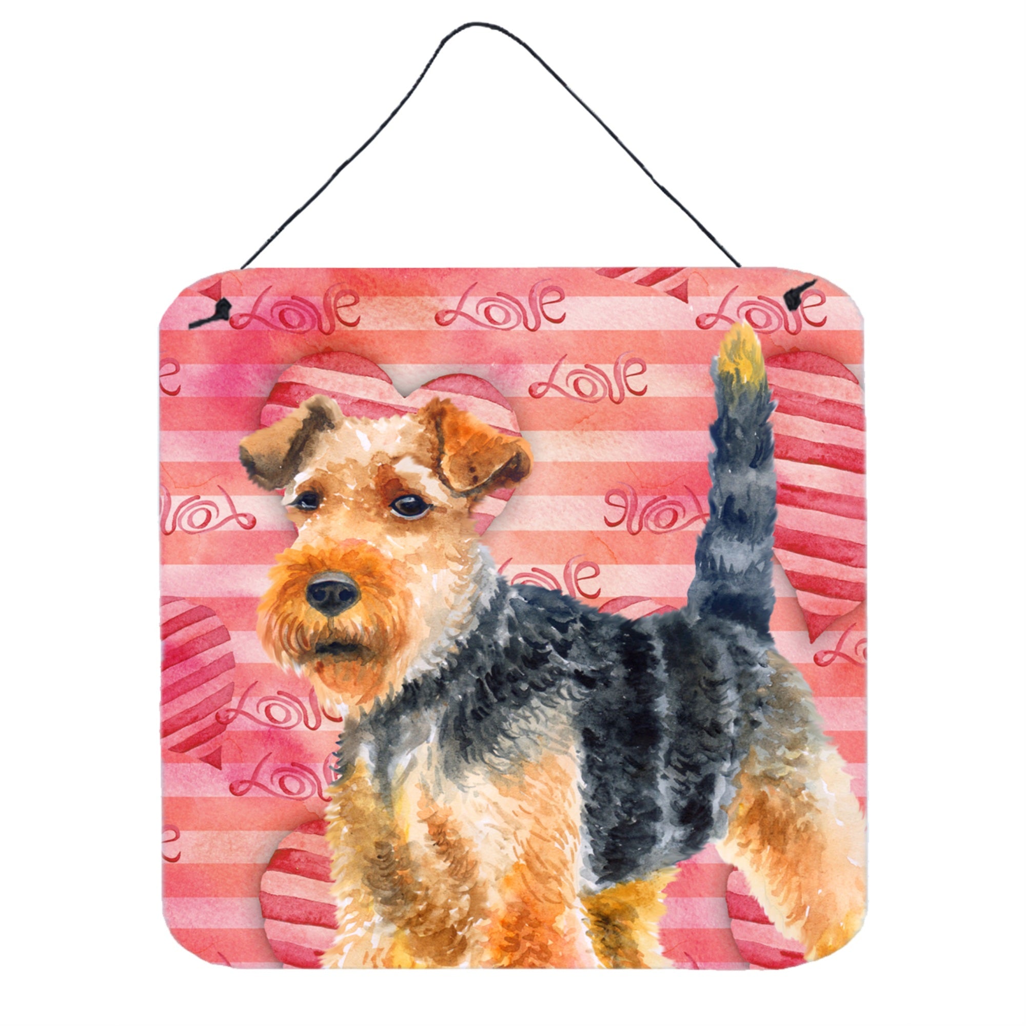 'Caroline'S Treasures Welsh Terrier Metal Print, 6H X 6W, Love Is A Dog''
