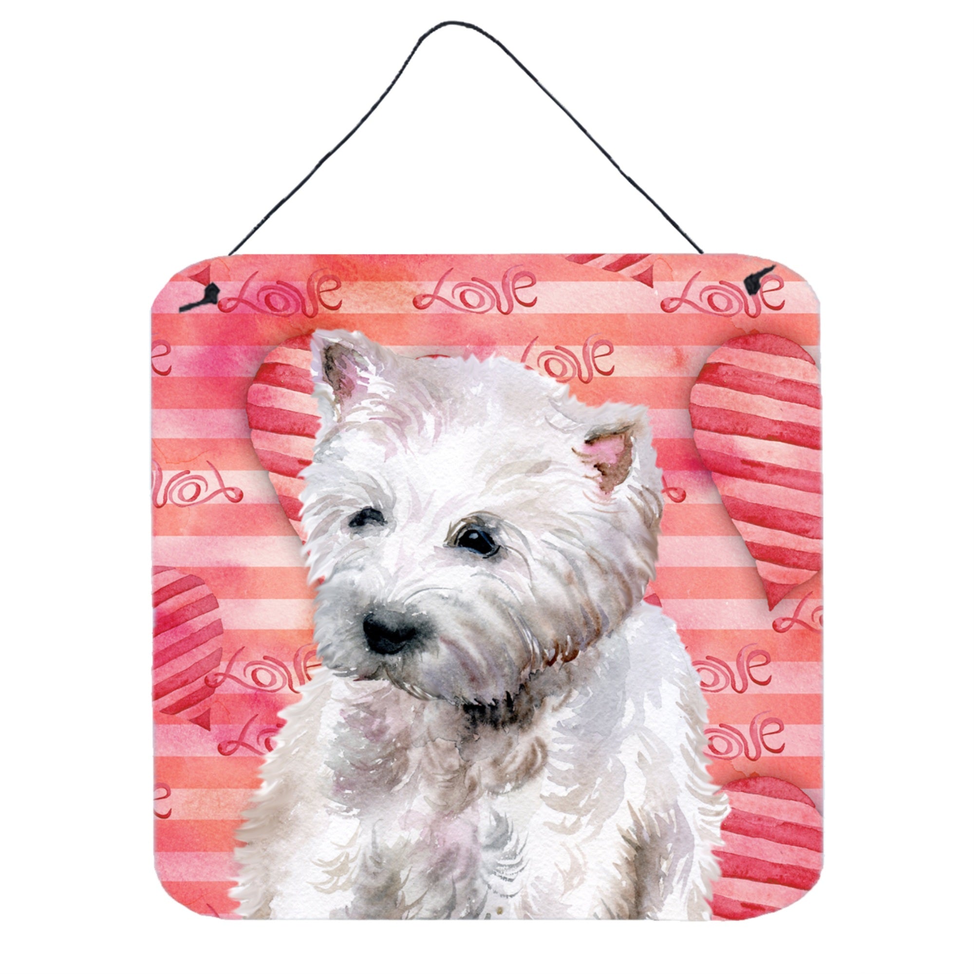 'Caroline'S Treasures Westie Metal Print, 6H X 6W, Love Is A Dog''