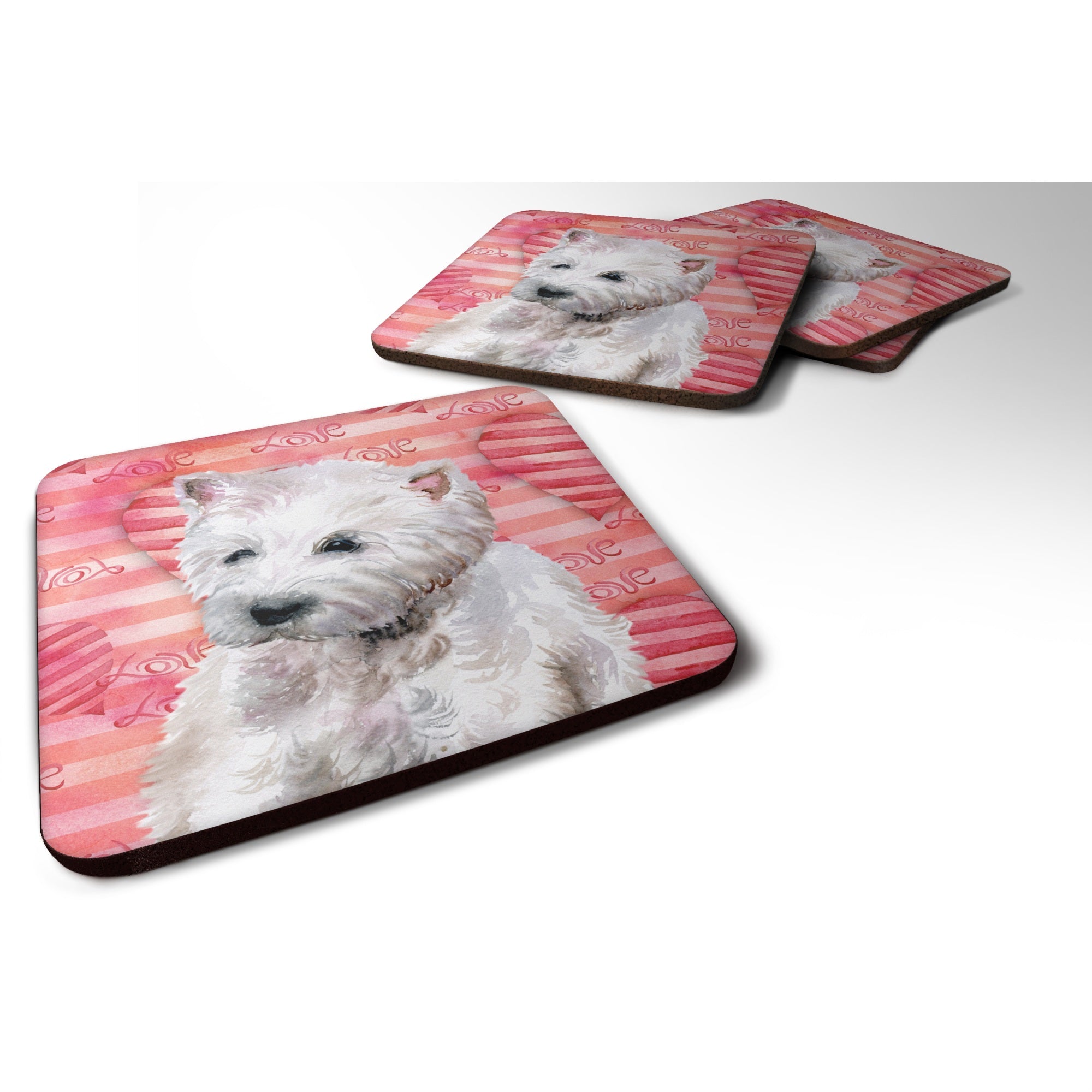 'Caroline'S Treasures Westie Love Decorative Coasters, Multicolor''