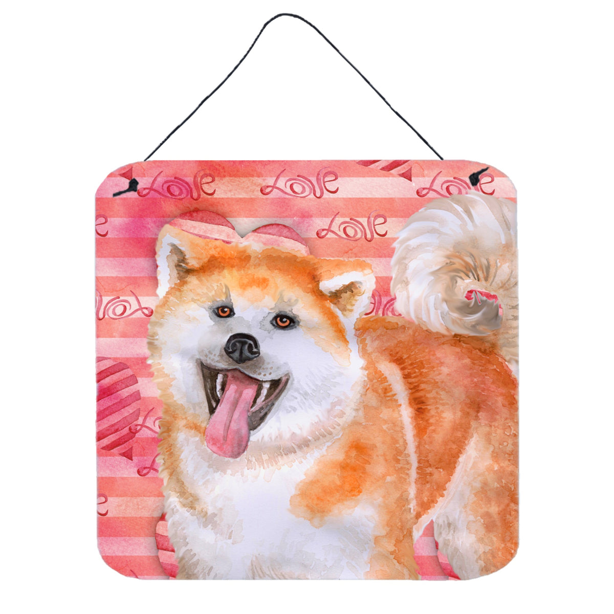 'Caroline'S Treasures Akita Metal Print, 6H X 6W, Love Is A Dog''