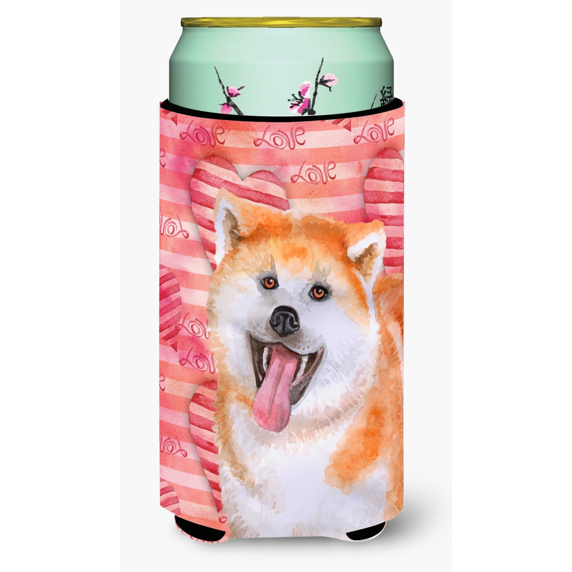 'Caroline'S Treasures Akita Love Decorative Can Hugger, Tall Boy, Multicolor''