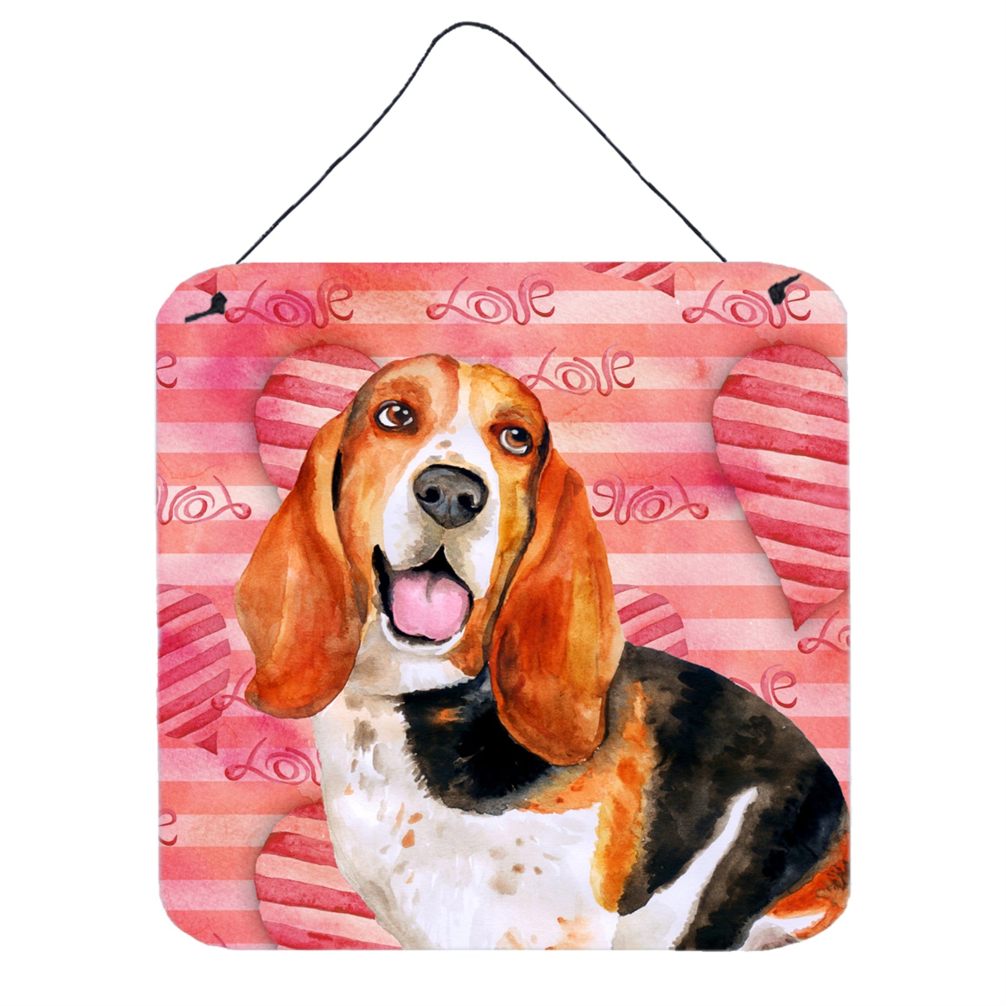 'Caroline'S Treasures Basset Hound Metal Print, 6H X 6W, Love Is A Dog''