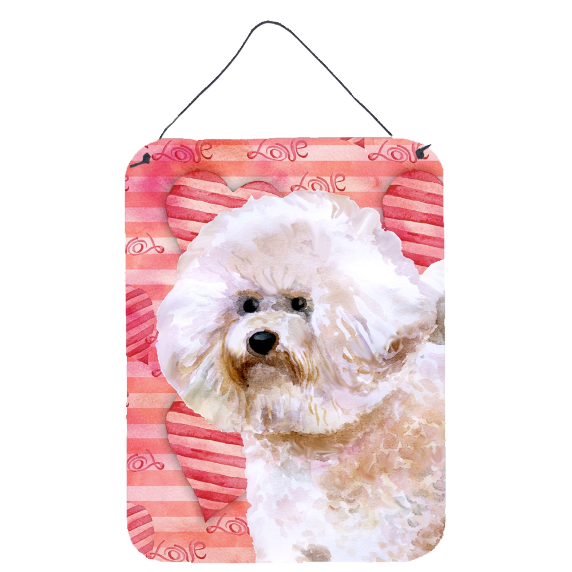 'Caroline'S Treasures Bichon Frise #2 Love Metal Print, 16'''' X 12'''', Multicolor''