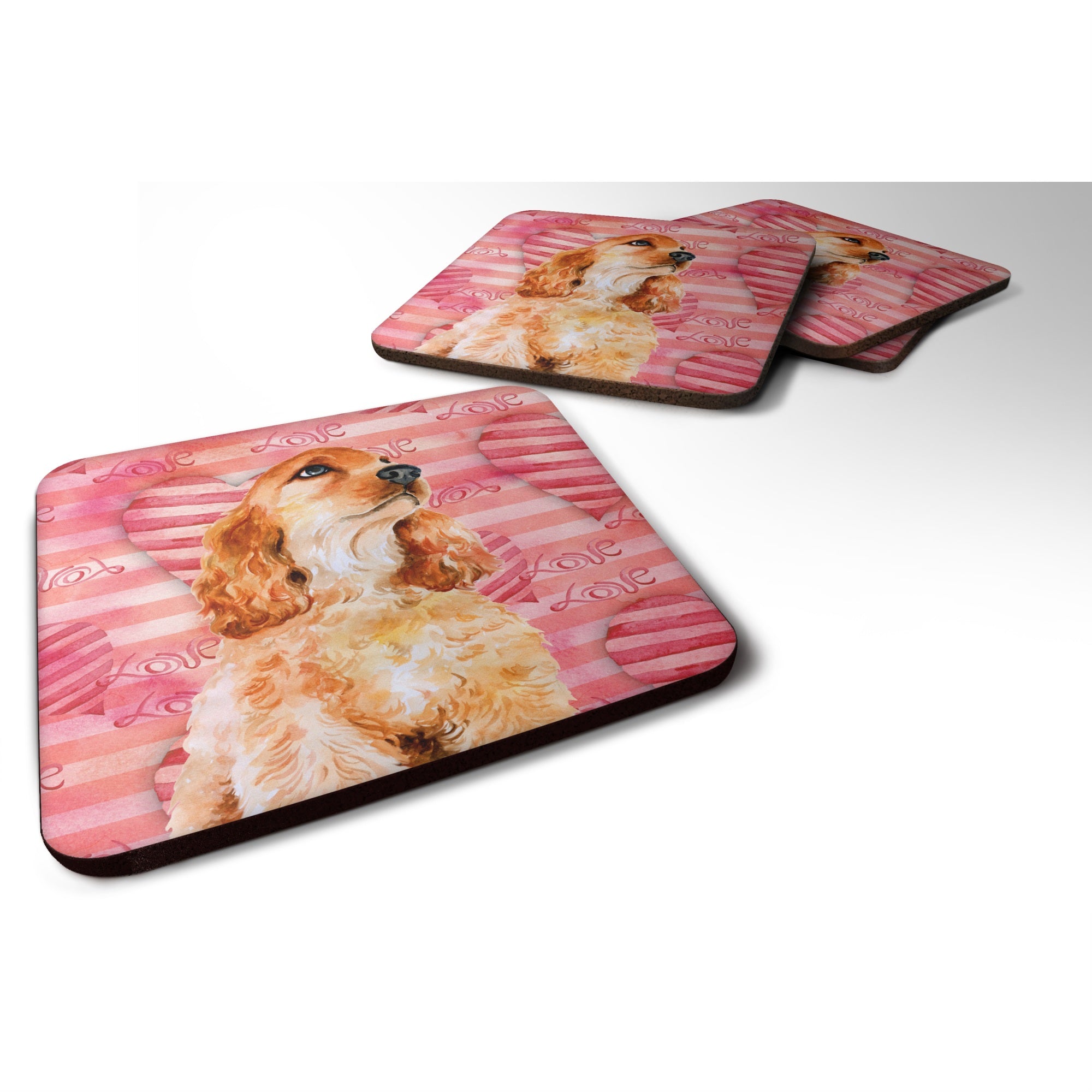 'Caroline'S Treasures Cocker Spaniel Love Decorative Coasters, Multicolor''