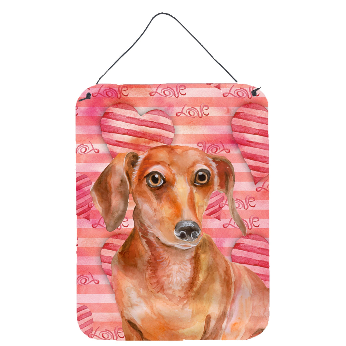 'Caroline'S Treasures Red Dachshund Love Metal Print, 16'''' X 12'''', Multicolor''