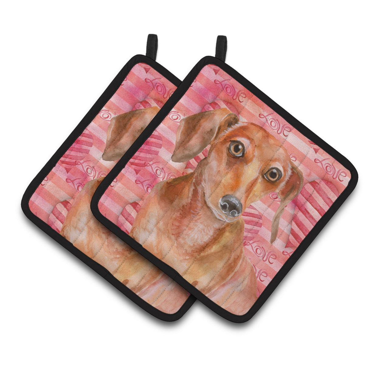 'Caroline'S Treasures Red Dachshund Decorated Pot Holder, 7.5H X 7.5W, Love Is A Dog''