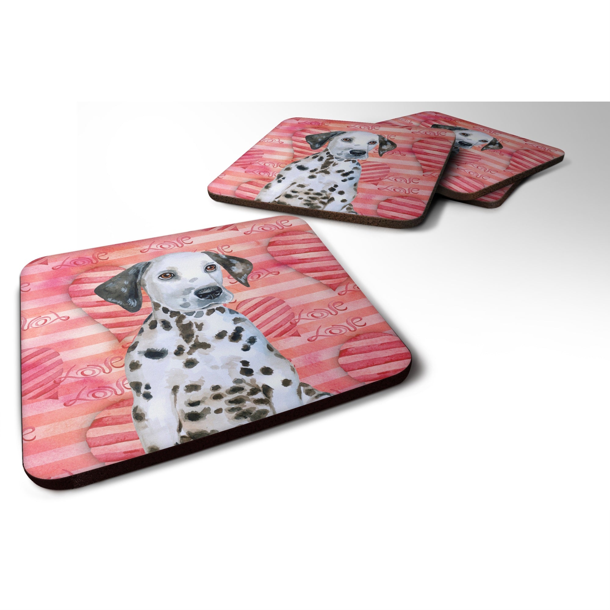 'Caroline'S Treasures Dalmatian Puppy Love Decorative Coasters, Multicolor''