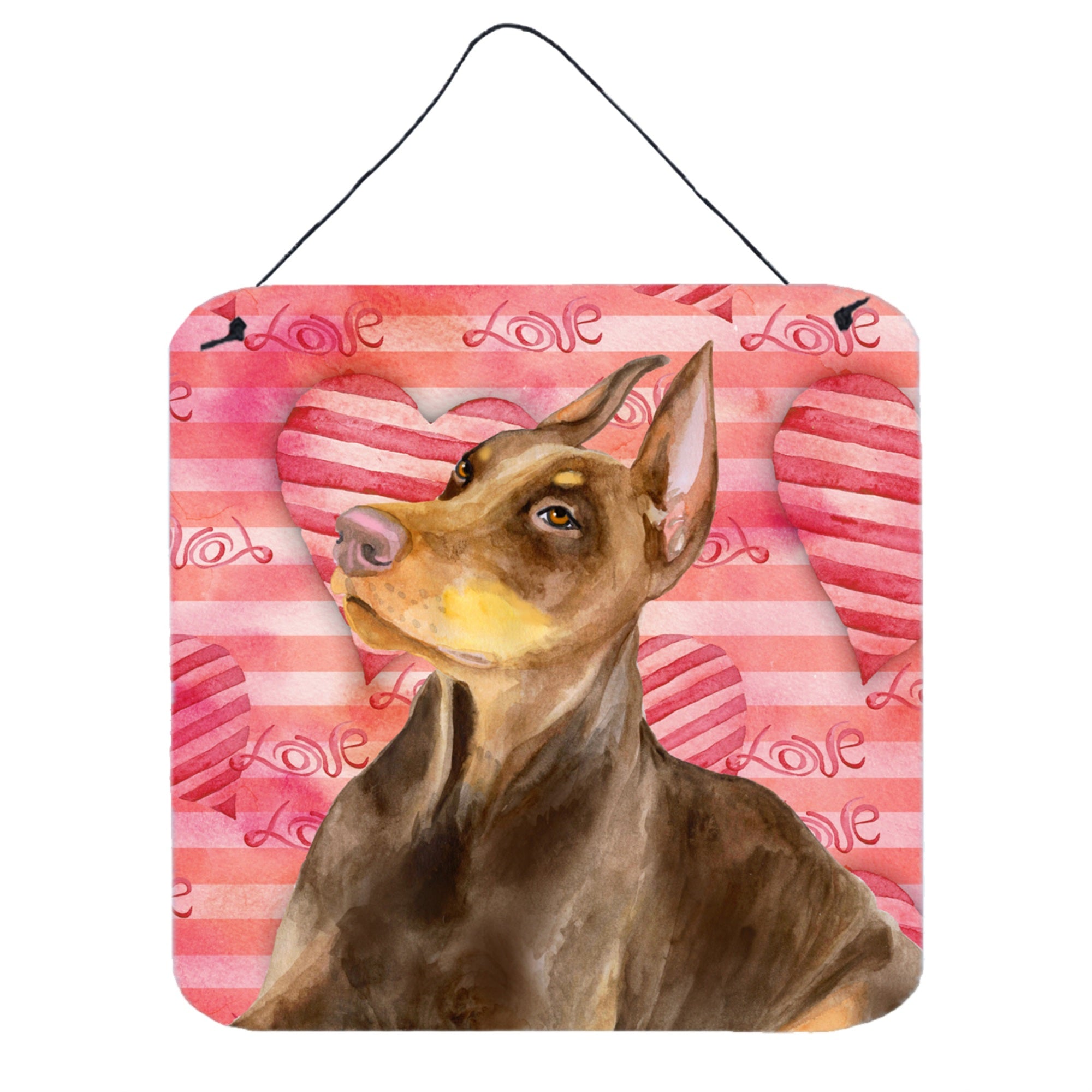 'Caroline'S Treasures Doberman Pinscher Metal Print, 6H X 6W, Love Is A Dog''