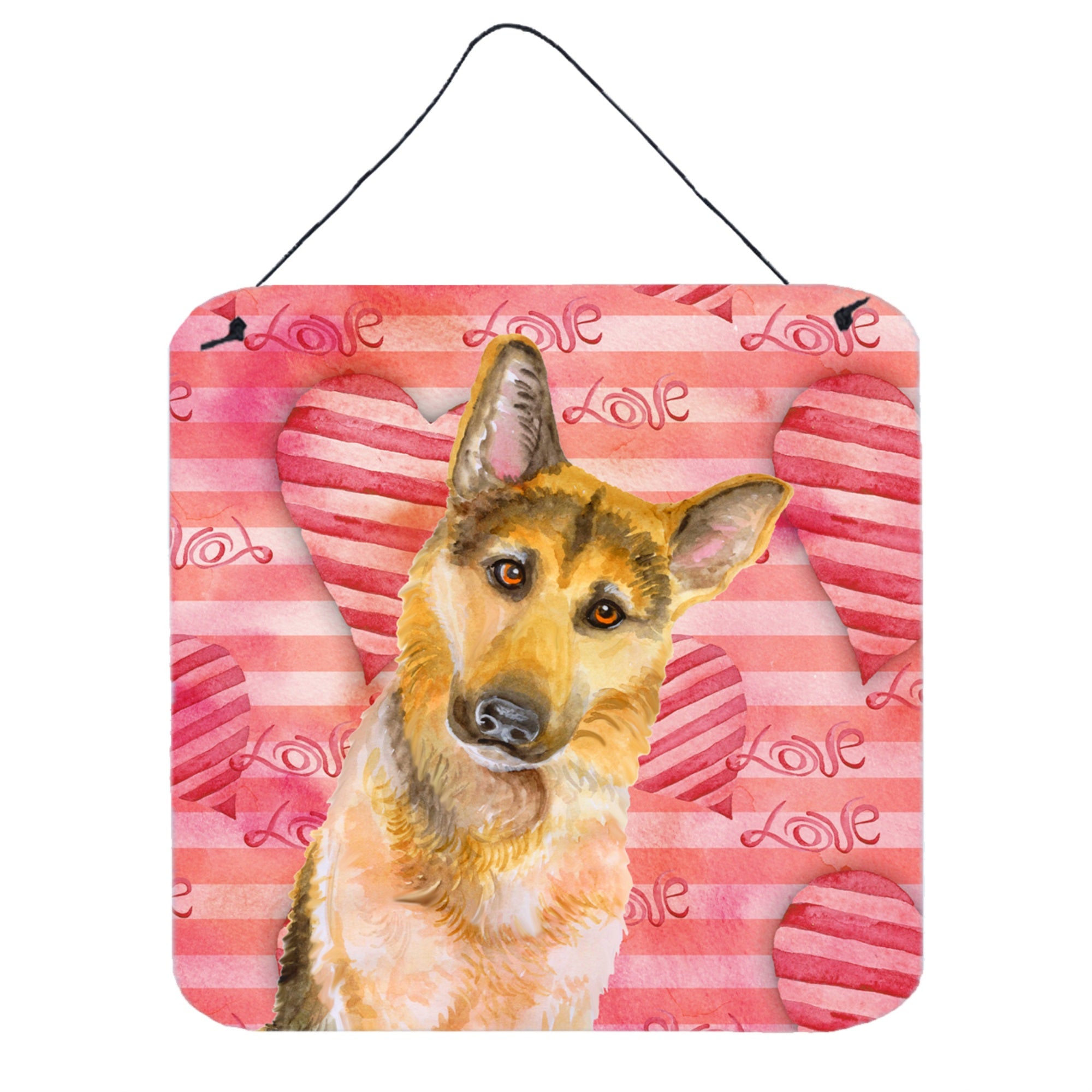 'Caroline'S Treasures German Shepherd #2 Metal Print, 6H X 6W, Love Is A Dog''