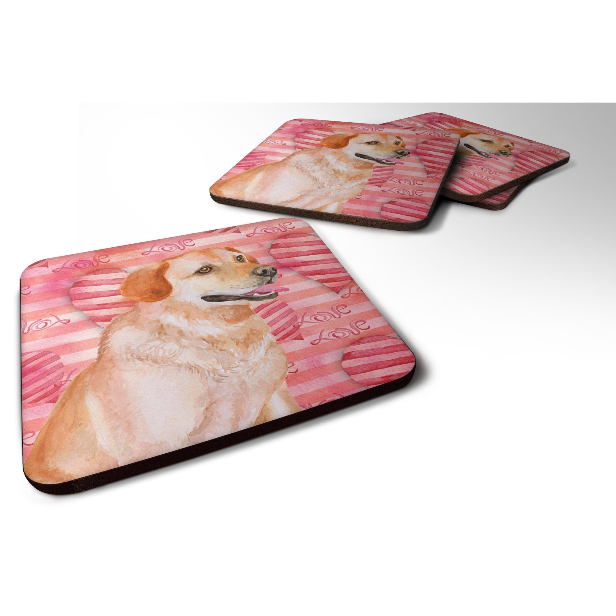 'Caroline'S Treasures Labrador Retriever Love Decorative Coasters, Multicolor''