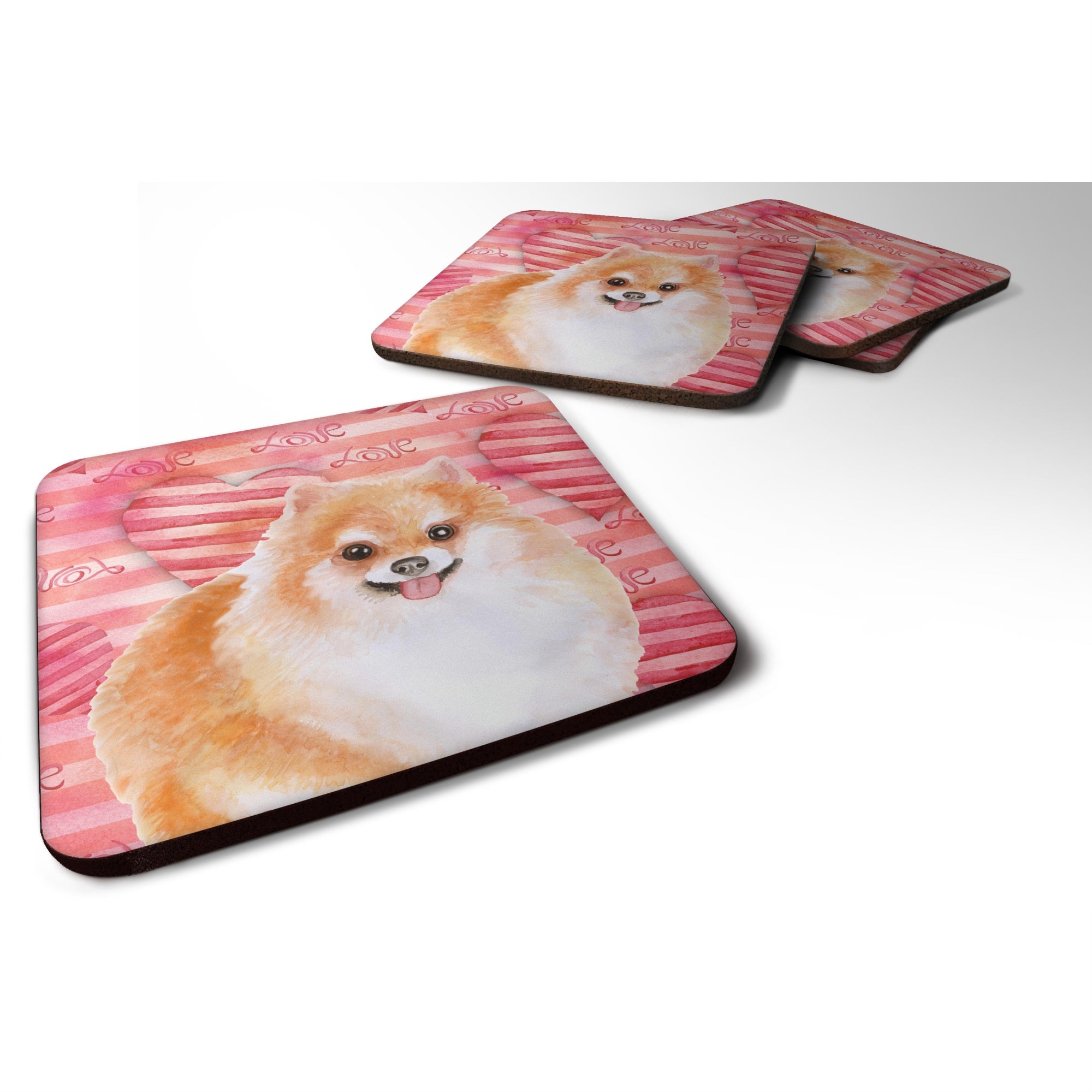 'Caroline'S Treasures Pomeranian #2 Love Decorative Coasters, Multicolor''
