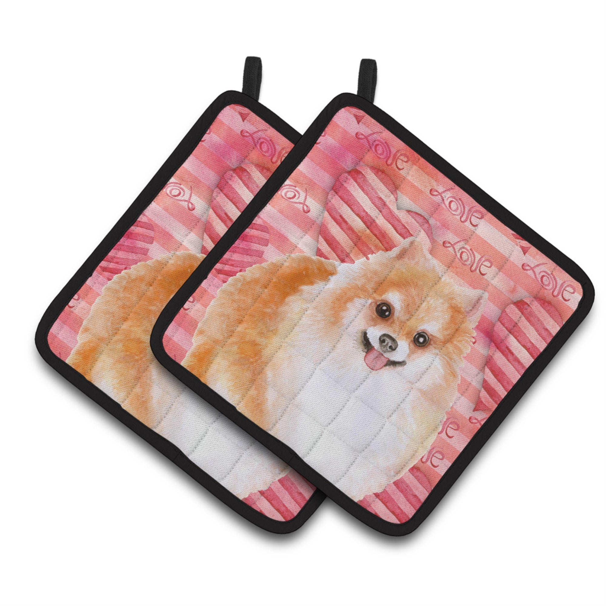 'Caroline'S Treasures Pomeranian #2 Decorated Pot Holder, 7.5H X 7.5W, Love Is A Dog''