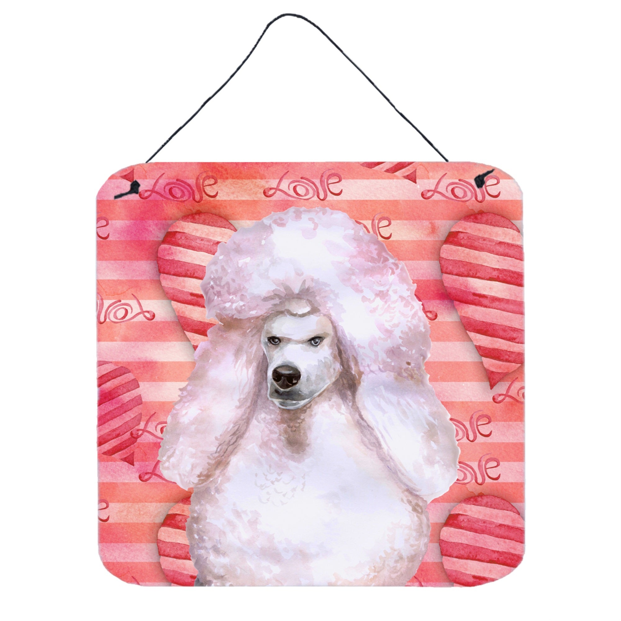 'Caroline'S Treasures White Standard Poodle Metal Print, 6H X 6W, Love Is A Dog''