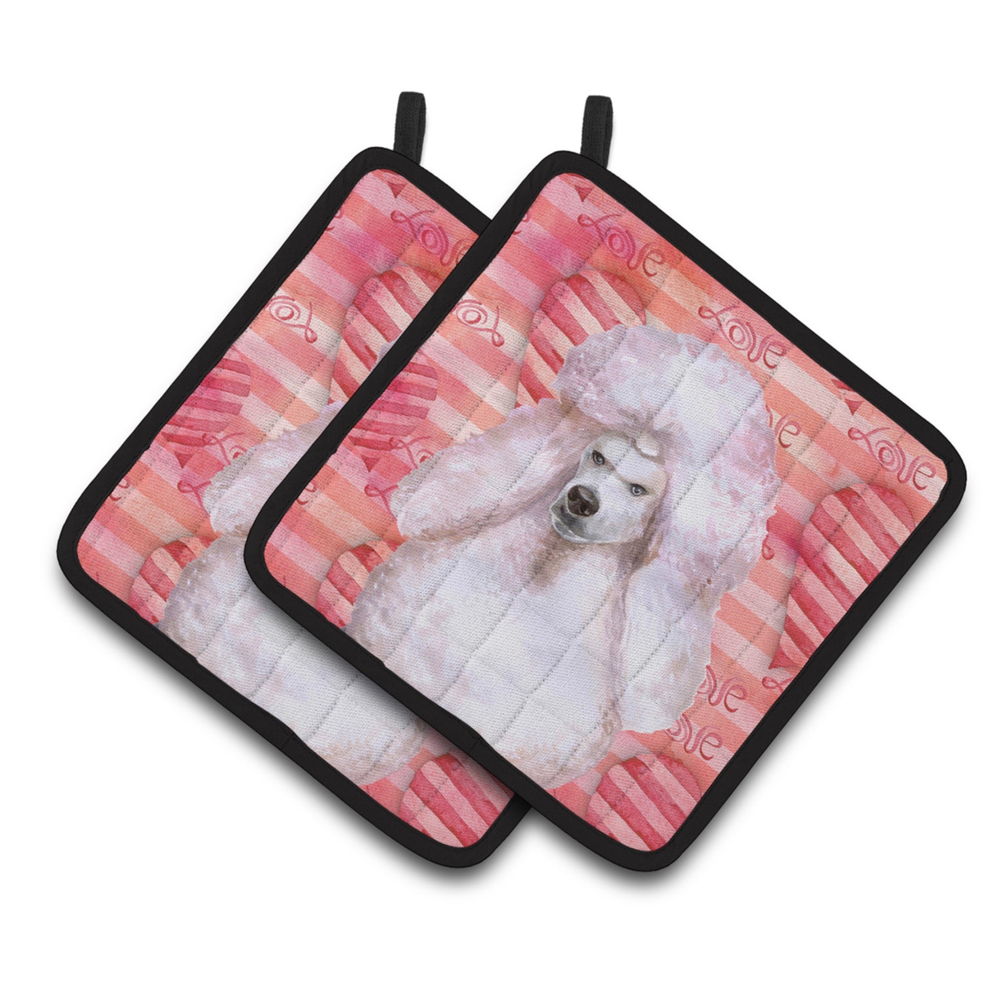 'Caroline'S Treasures White Standard Poodle Decorated Pot Holder, 7.5H X 7.5W, Love Is A Dog''
